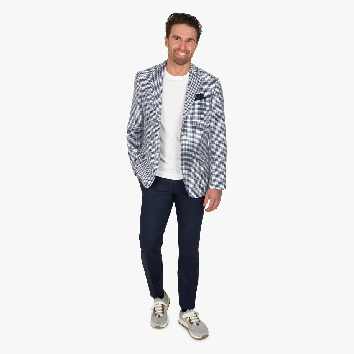 Sakko Prato mit Hahnentritt in mittelblau mittelblau Bild 8
