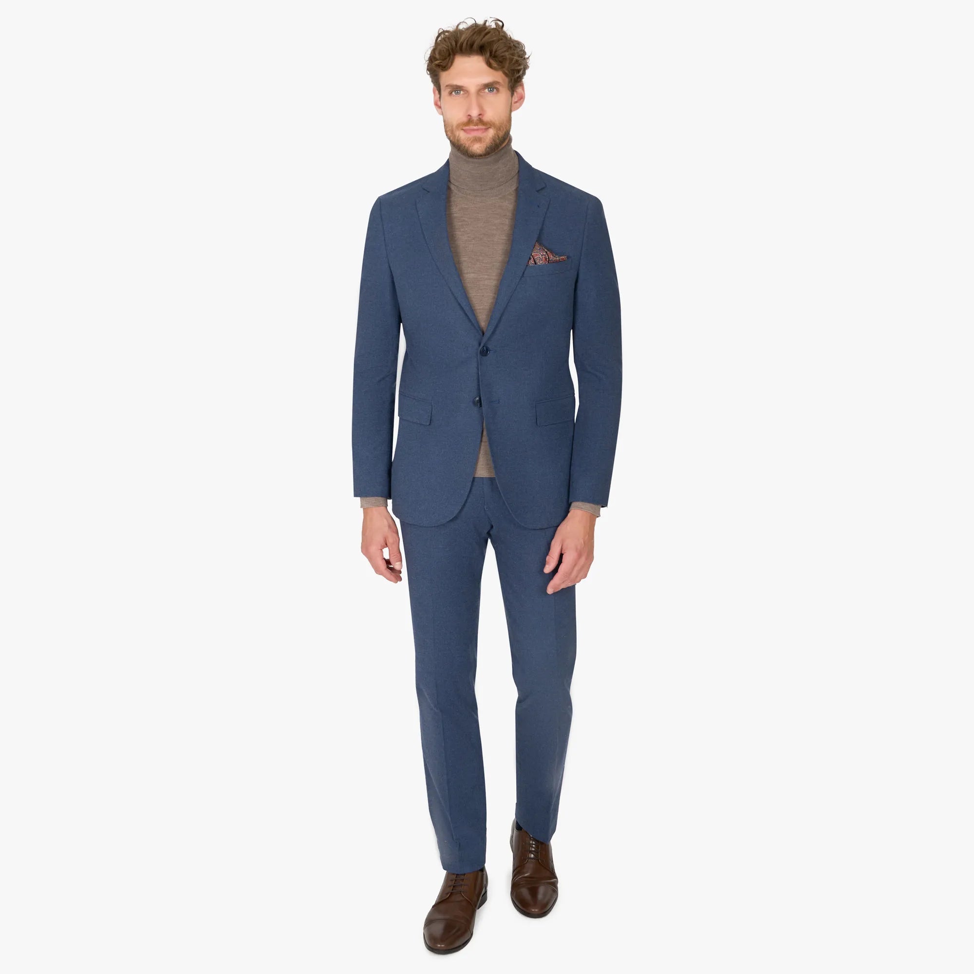 Anzug Genf in Blau aus Wolle und Elasthan blau Bild 10