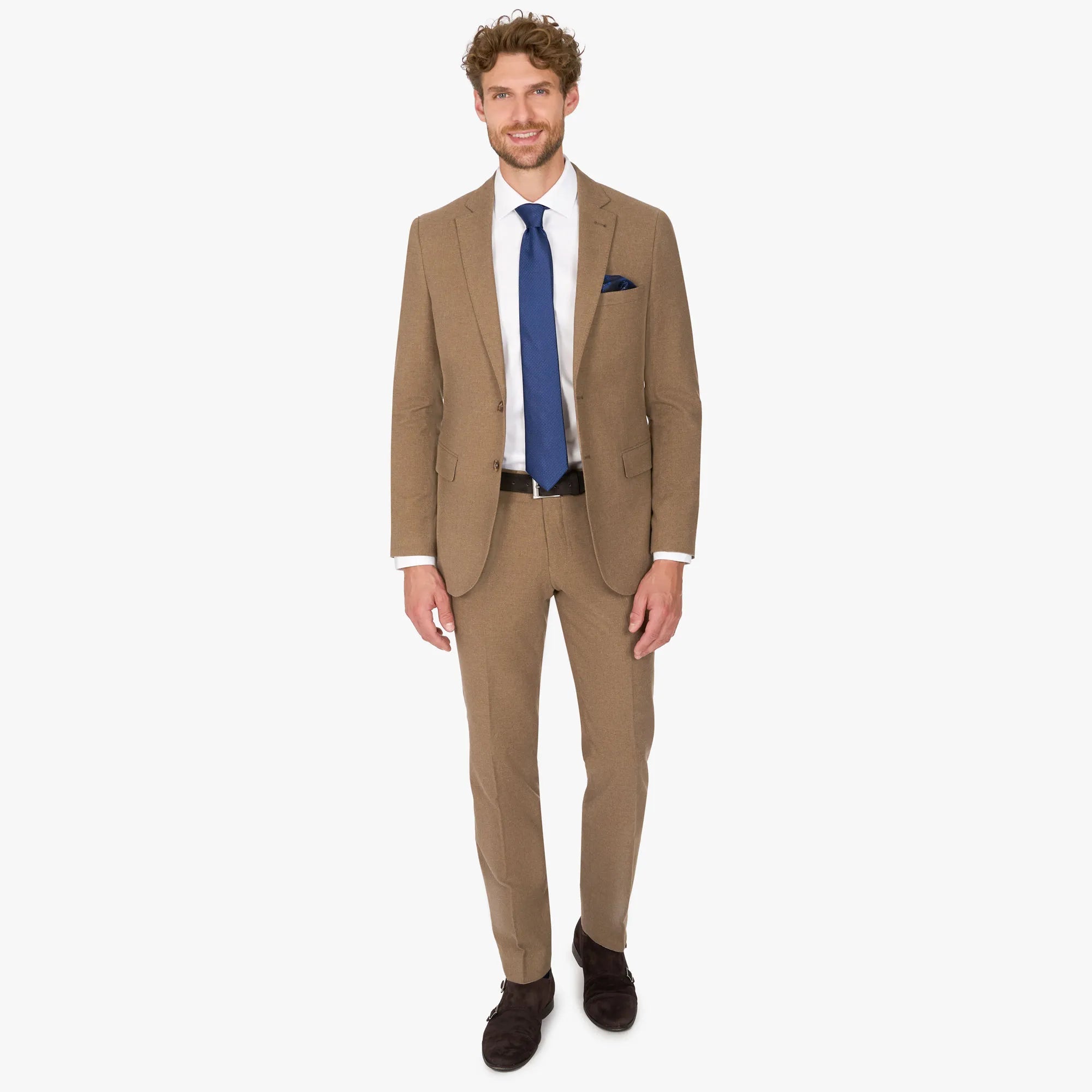 Anzug Genf in Beige aus Baumwolle und Elasthan beige Bild 1