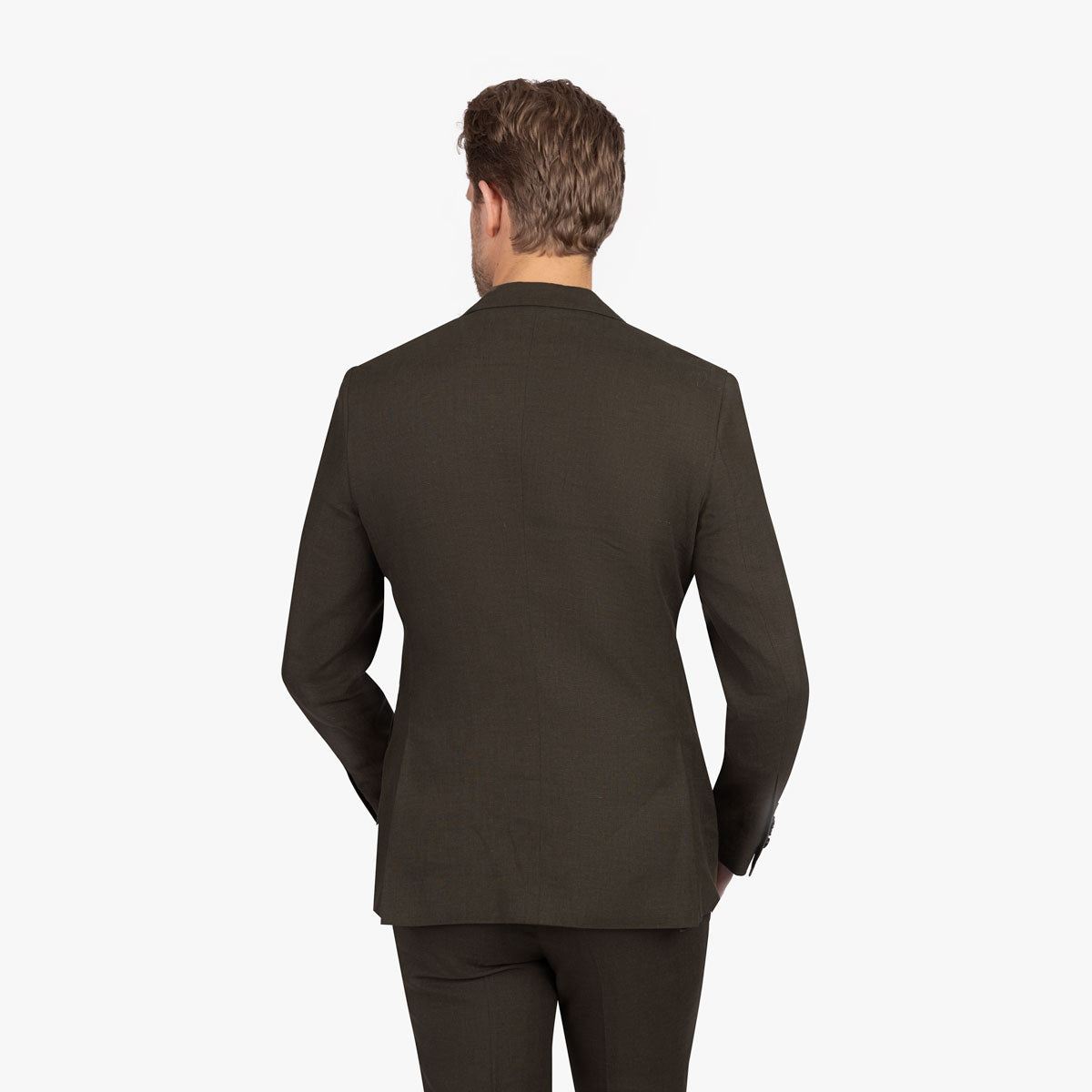 Anzug Genf aus Leinen in olivgrün dkl. grün Bild 4