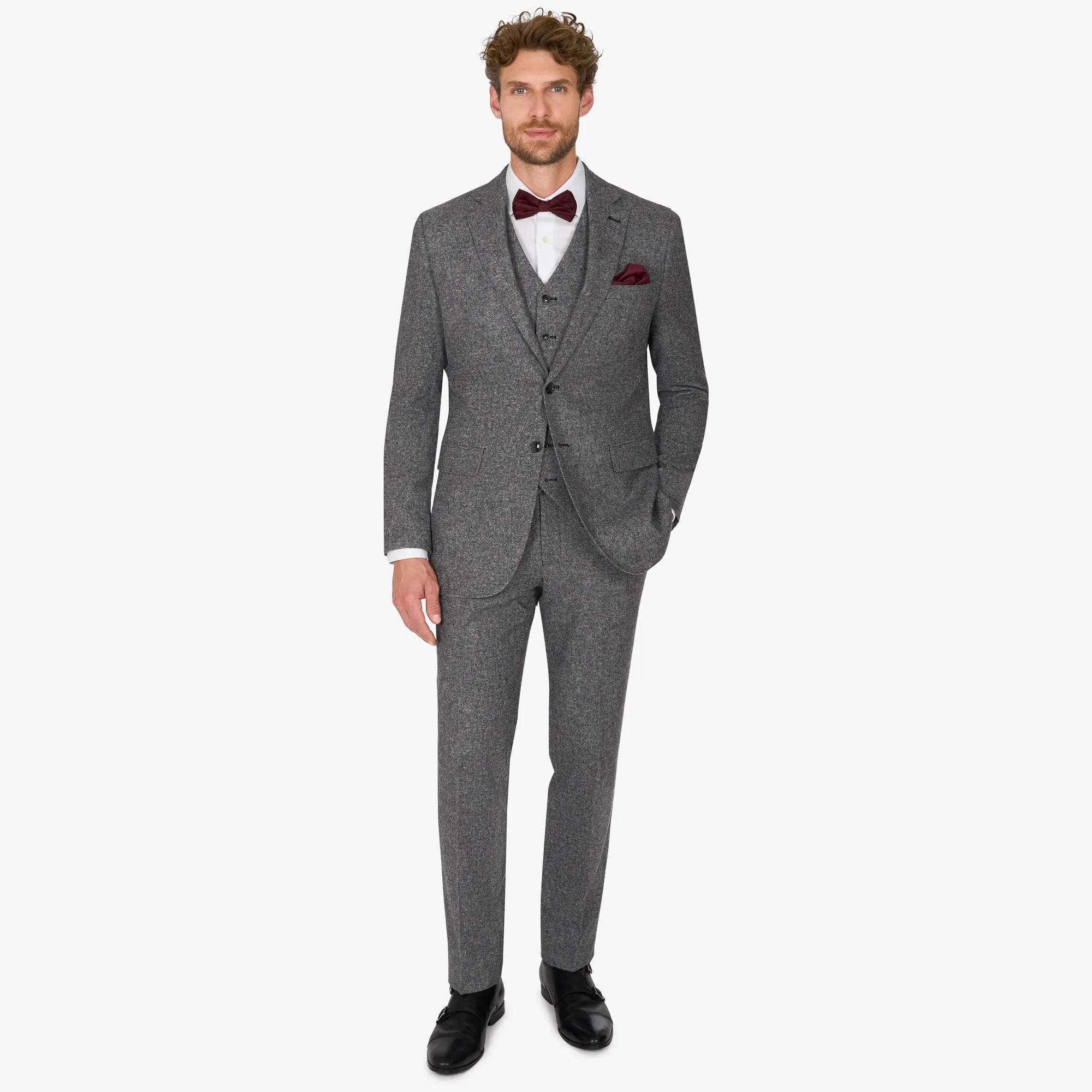 Anzug Prato in Grau aus Wolle und Polyester schwarz/gemustert Bild 11