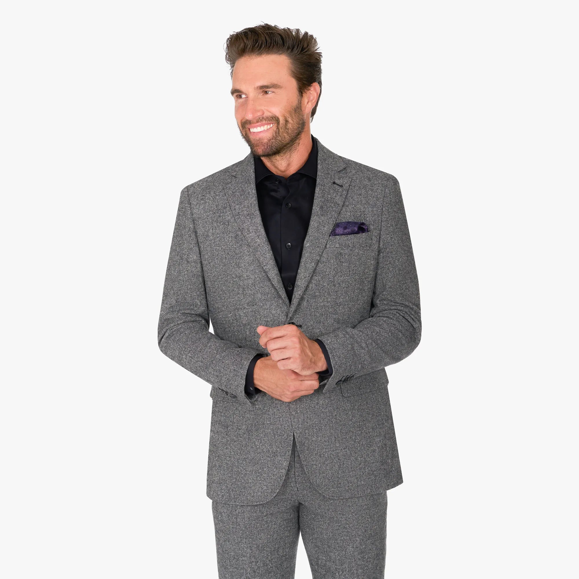 Anzug Prato in Grau aus Wolle und Polyester schwarz/gemustert Bild 2