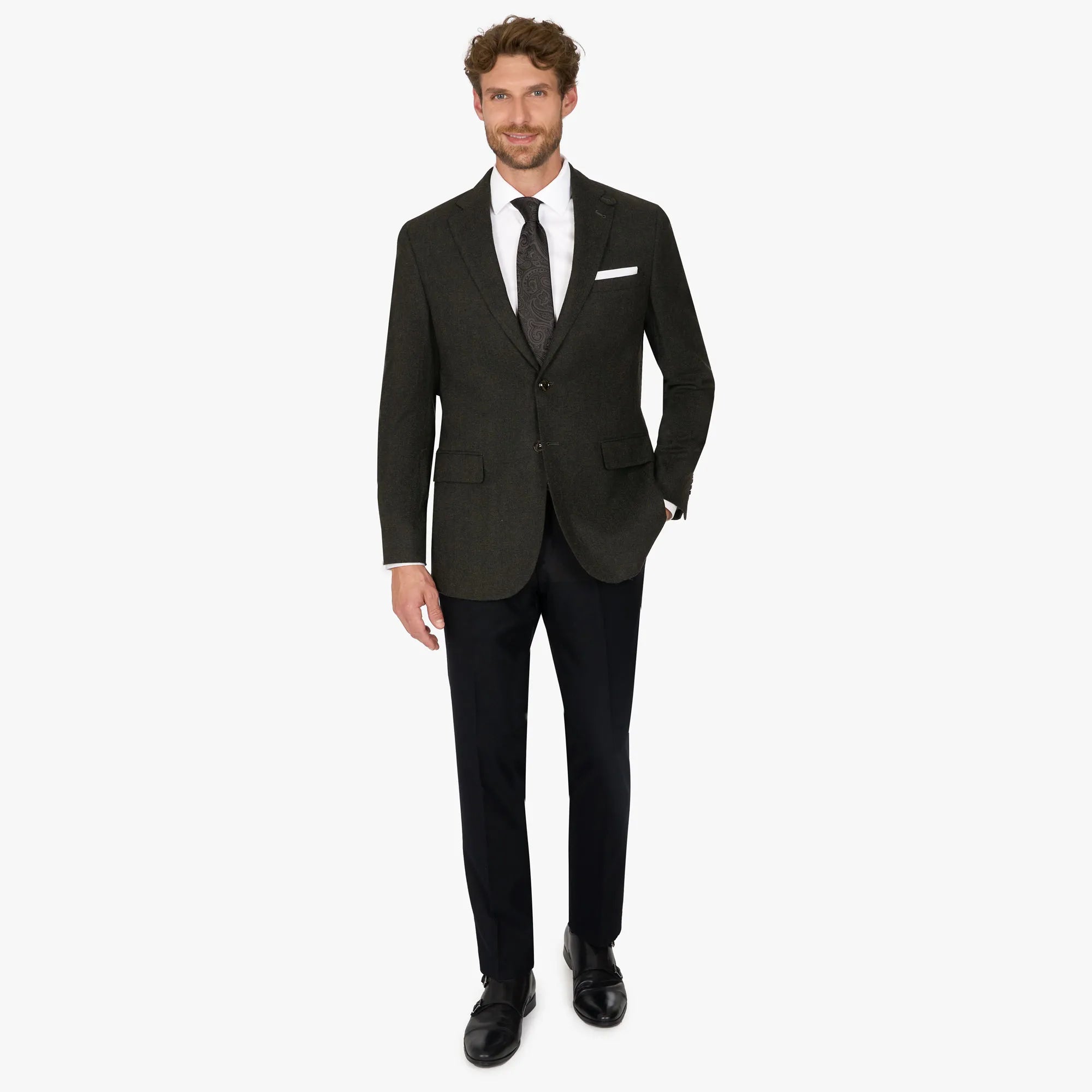 Sakko Prato in Dunkelgrün aus Wolle und Polyester dkl. grün Bild 8