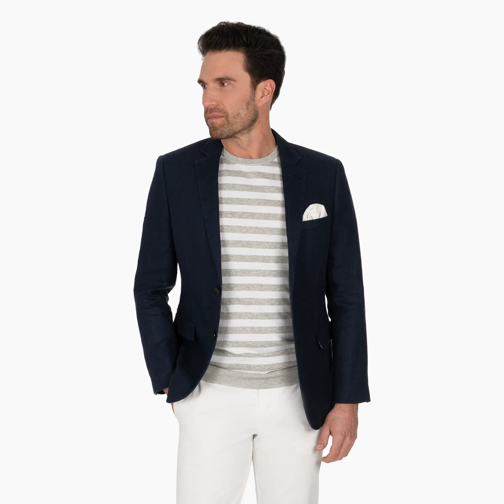 Sakko Genf aus reinem Leinen in dunkelblau dkl. blau Bild 1