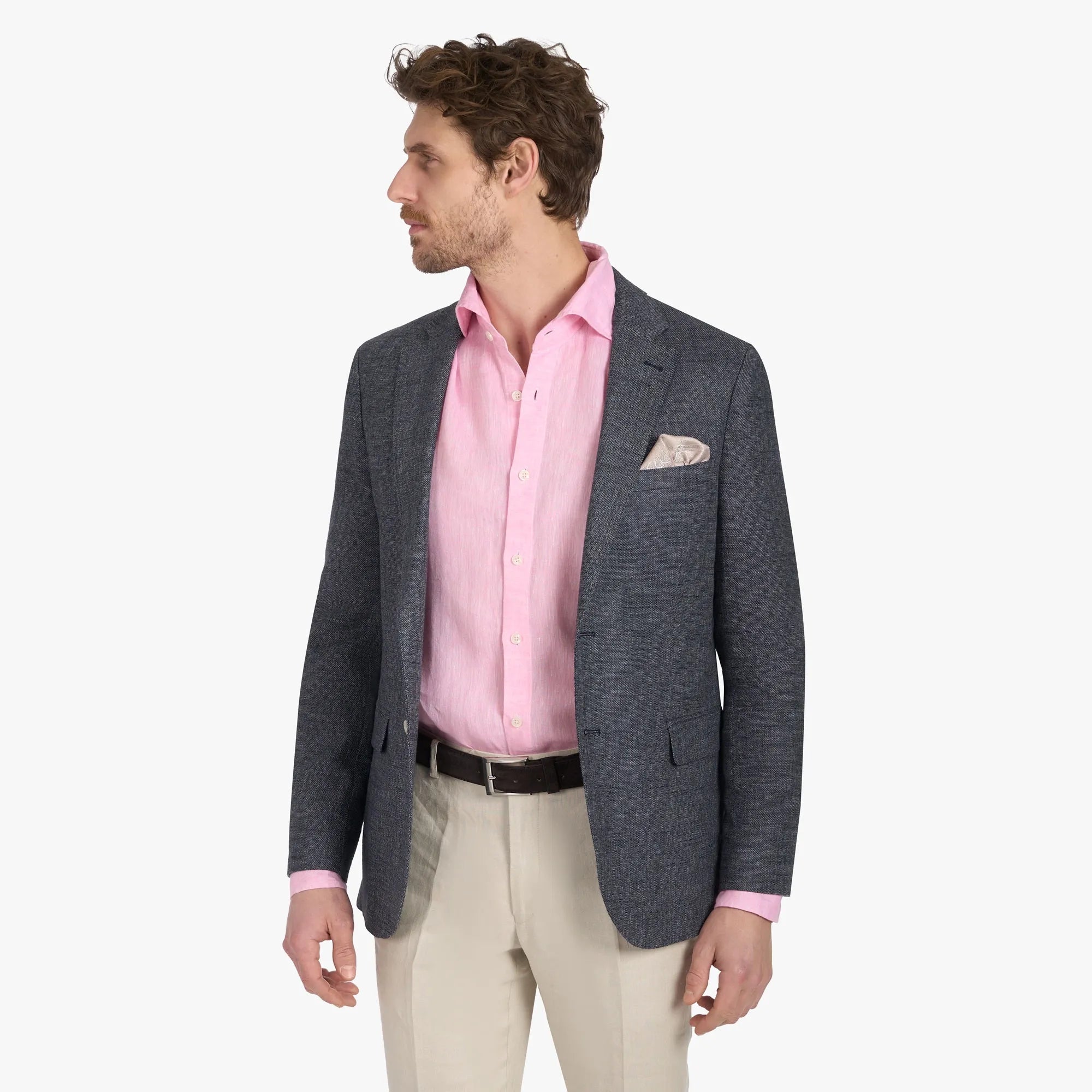 Sakko Genf/D in Blau mit Treppchen Muster blau Bild 1