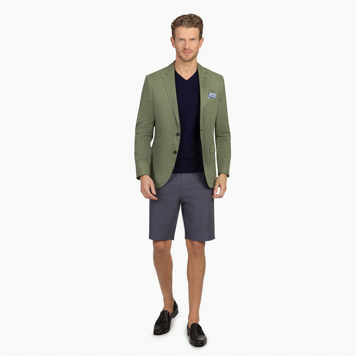 Sakko Genf mit Fischgrätmuster in Olivgrün grün Bild 8