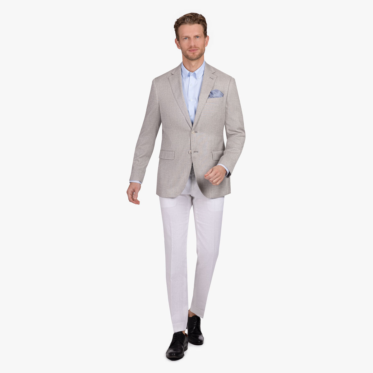 Sakko Prato in graubeige mit Leinenoptik hellgrau Bild 6