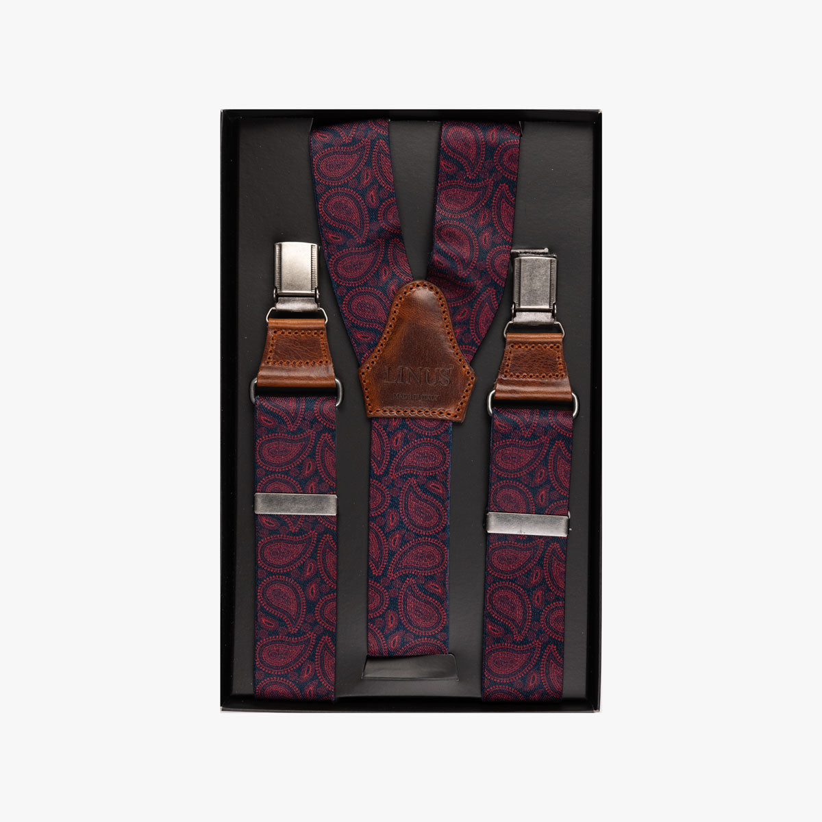 Hosenträger mit Paisley in rot dunkelblau  Bild 3