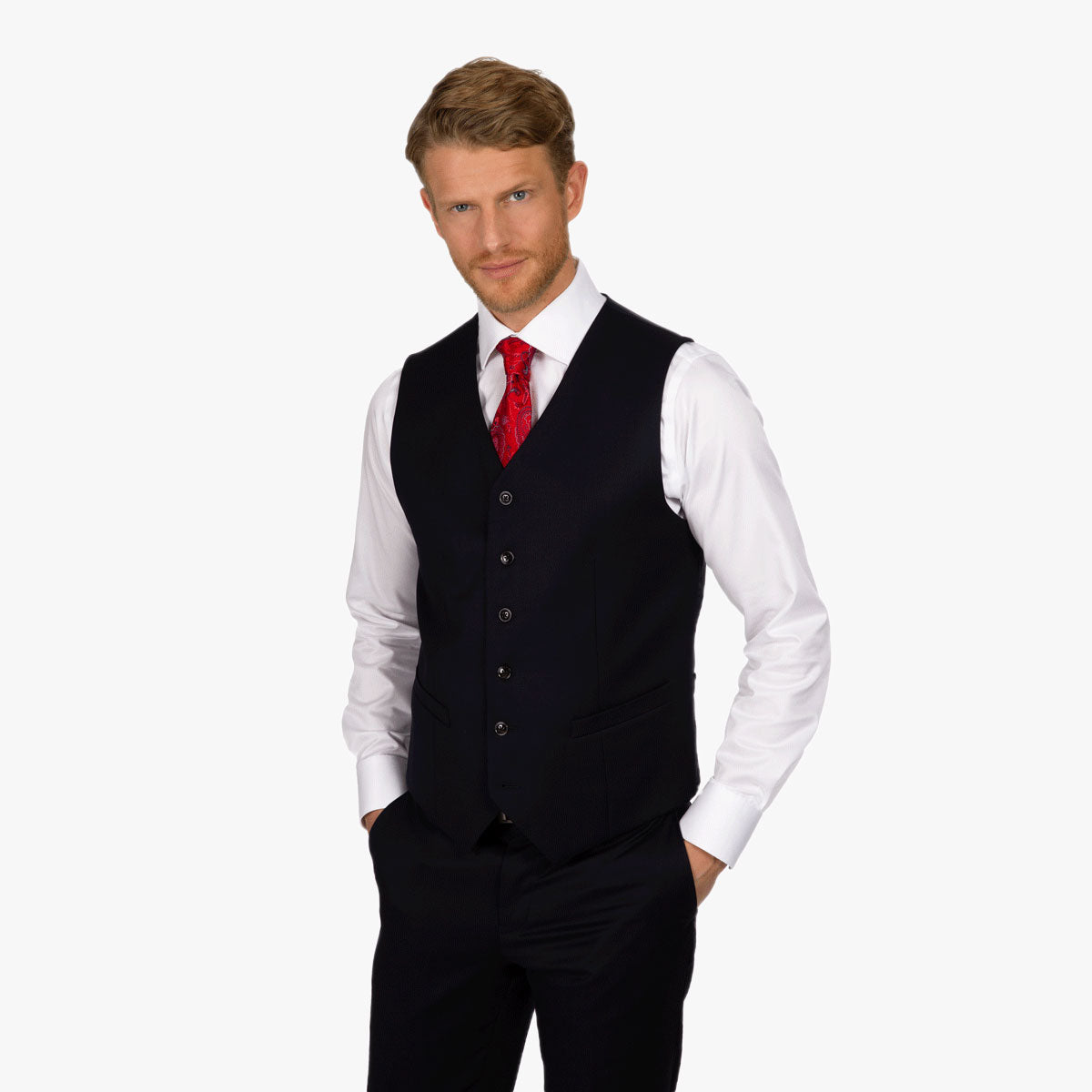 Slim Fit Baukastenweste in dunkelblau blue Bild 1