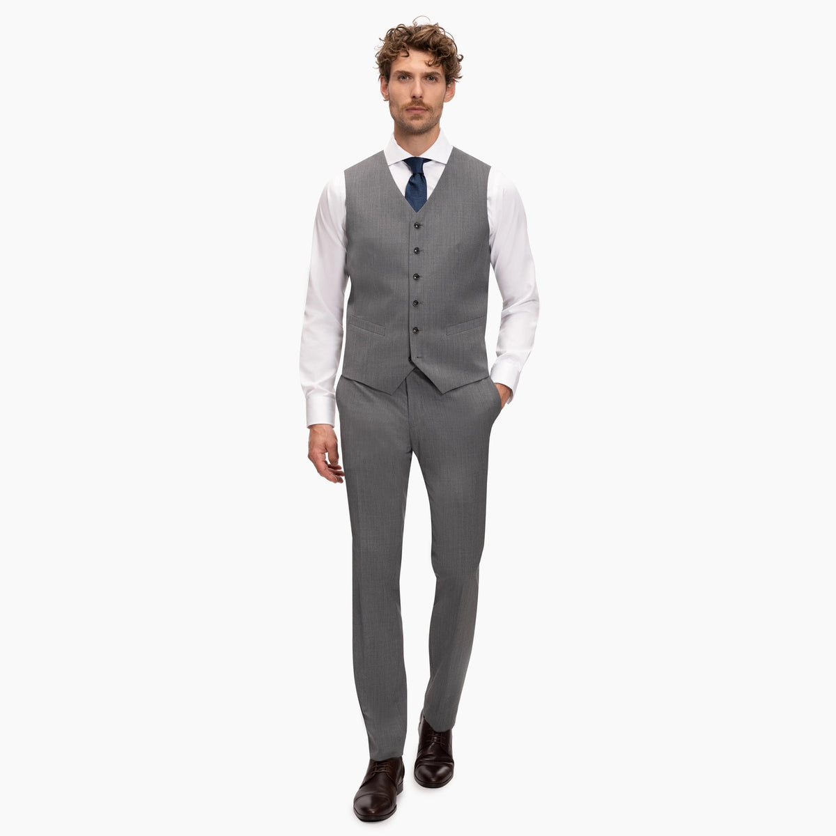 Slim Fit Baukastenweste in grau hellgrau Bild 1