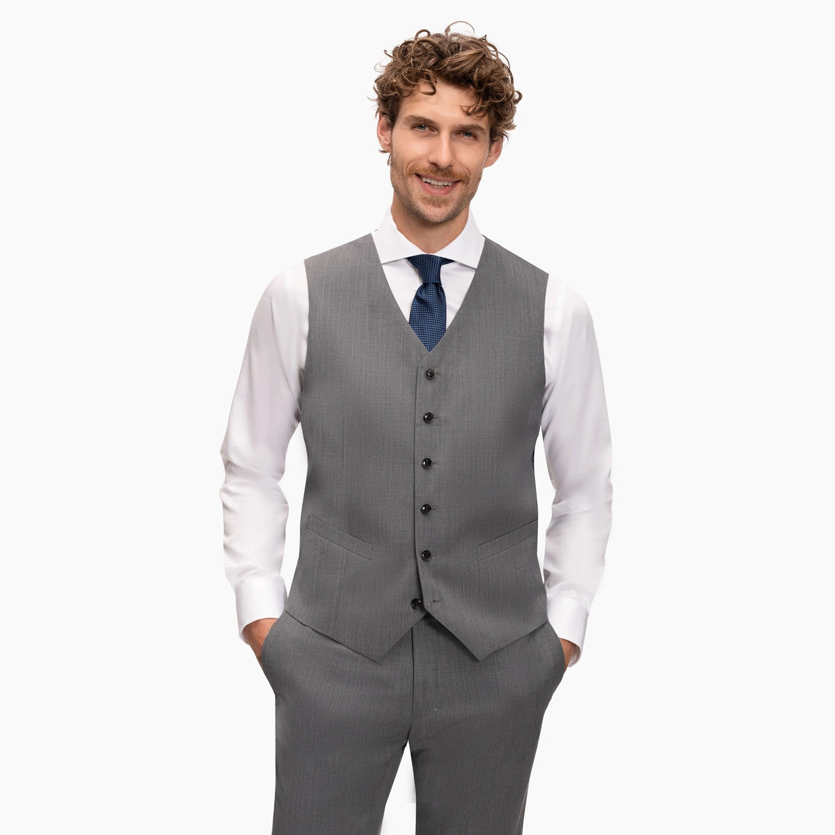 Slim Fit Baukastenweste in grau hellgrau Bild 2