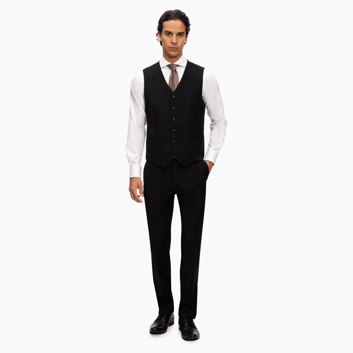 Slim Fit Baukastenweste in schwarz black Bild 2