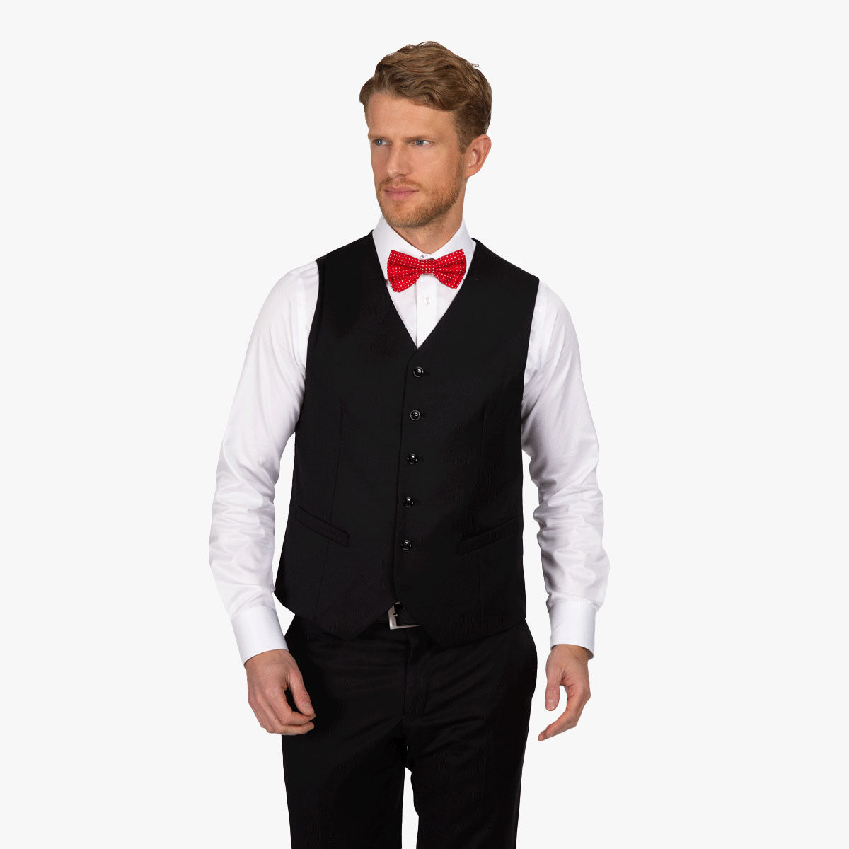 Slim Fit Baukastenweste in schwarz black Bild 1