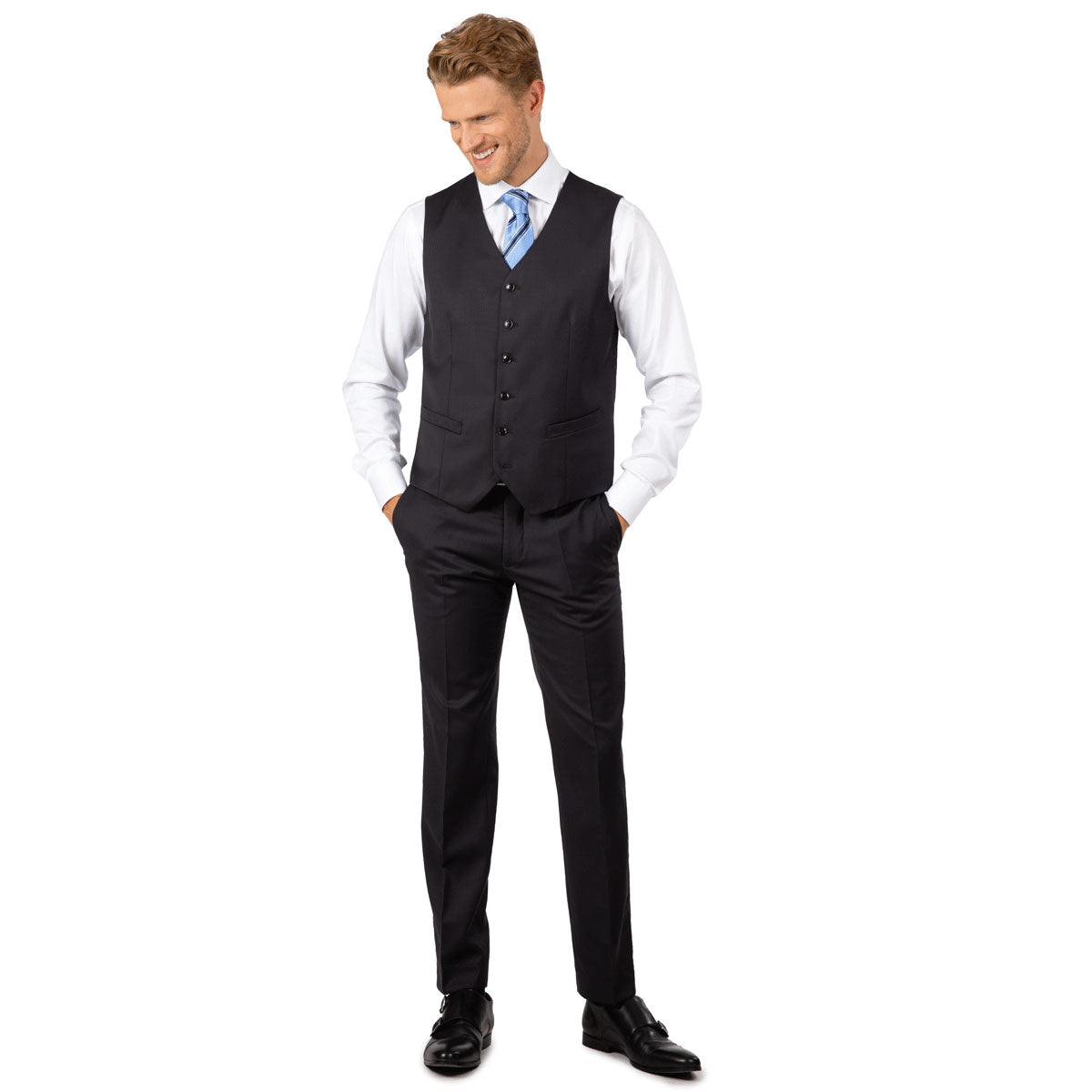 Slim Fit Baukastenweste in anthrazit charcoul Bild 5