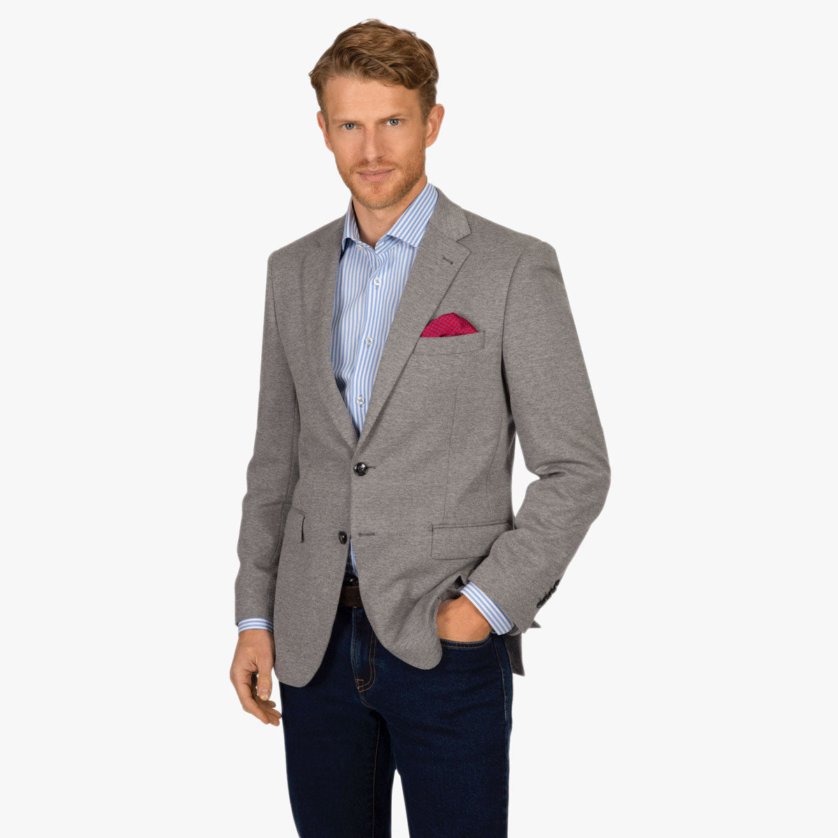 Sakko Prato aus Baumwolle, grau meliert grau Bild 1