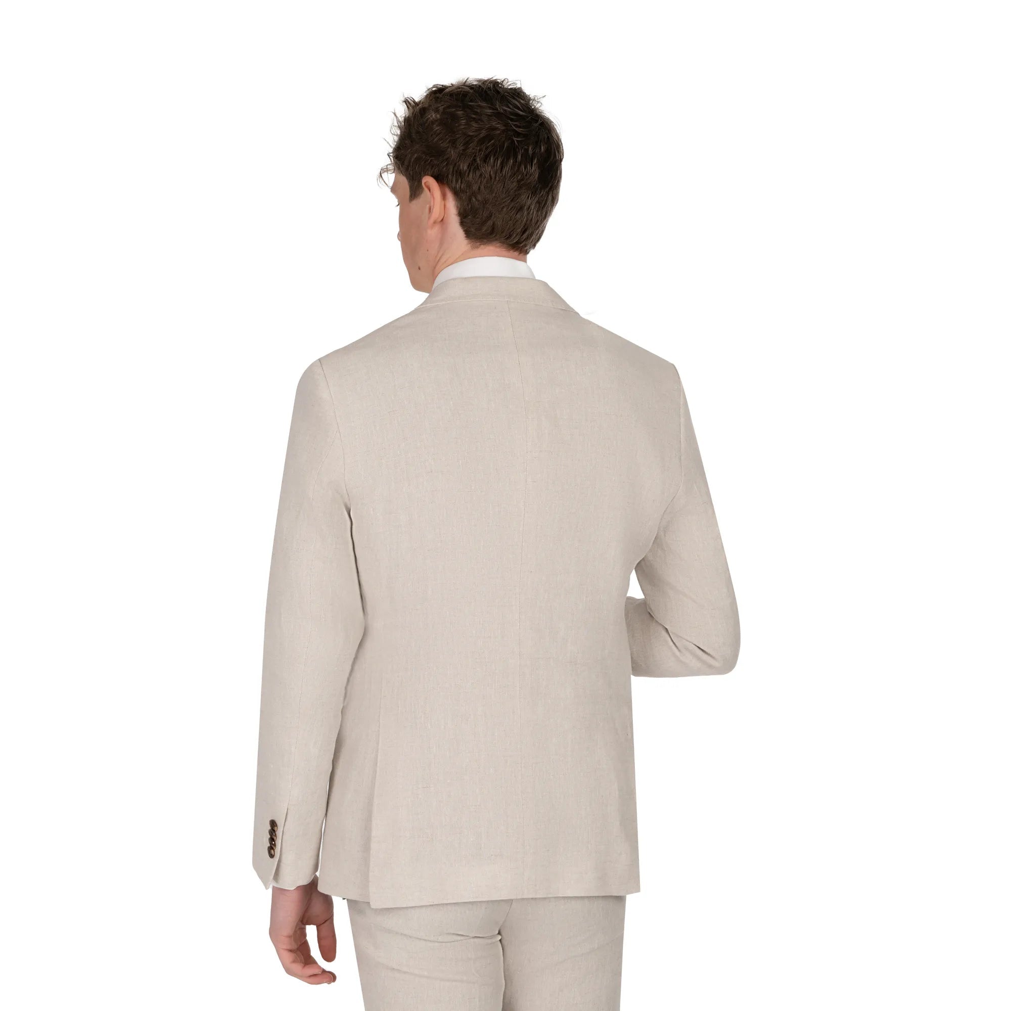 Anzug Fano mit steigendem Revers aus Leinen in Beige beige Bild 3