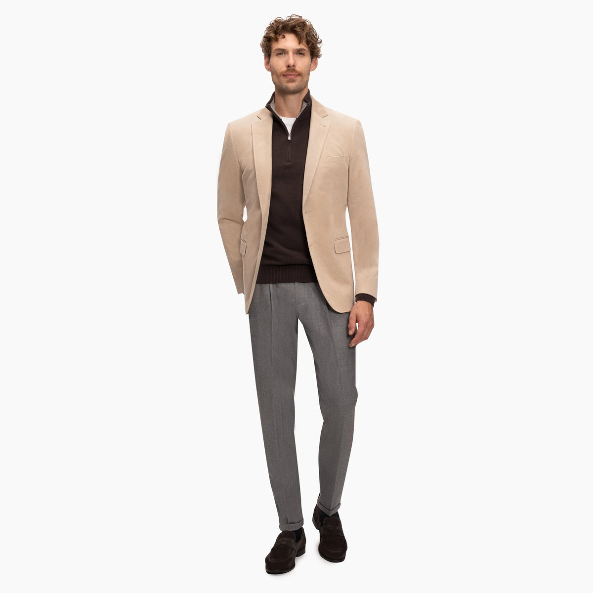 Baukastensakko Genf aus Feincord in Beige beige Bild 8