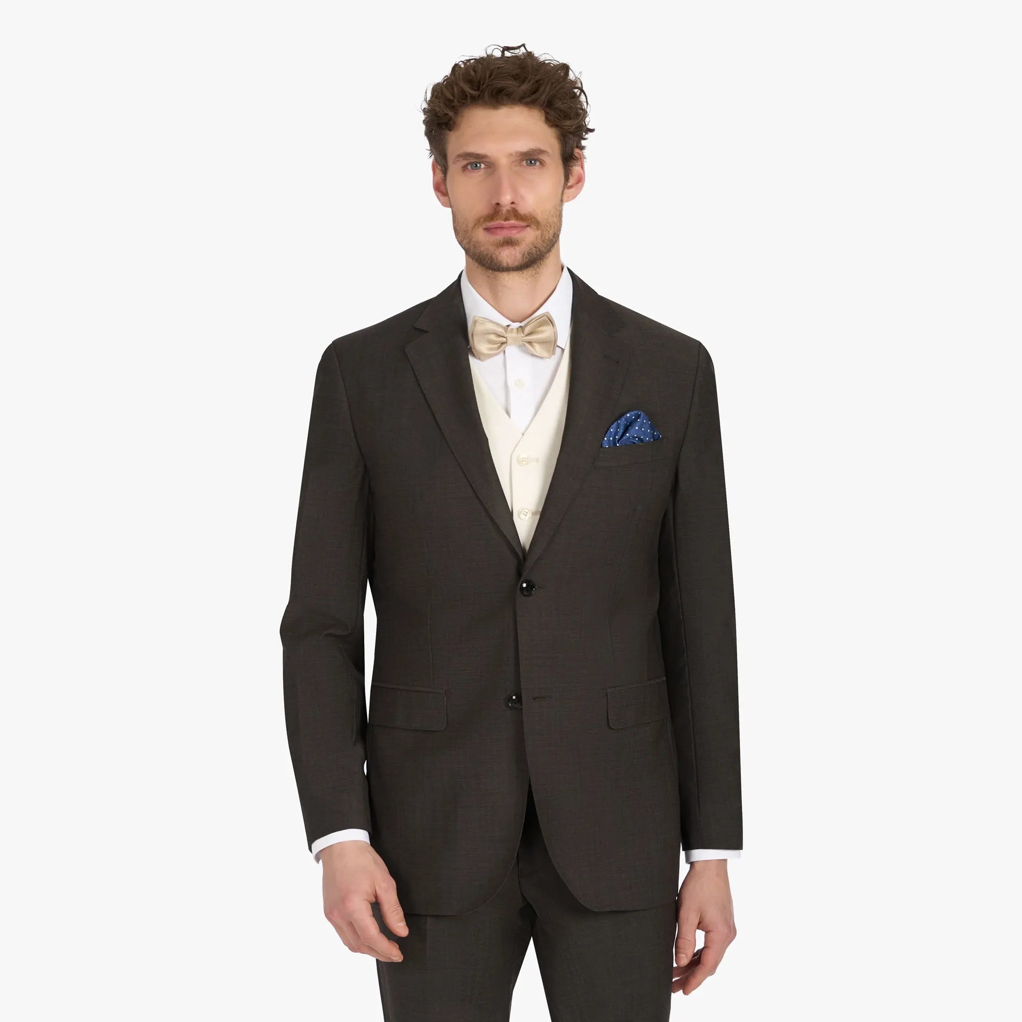 Baukastensakko Prato aus Super 100s Wolle in braun braun Bild 1