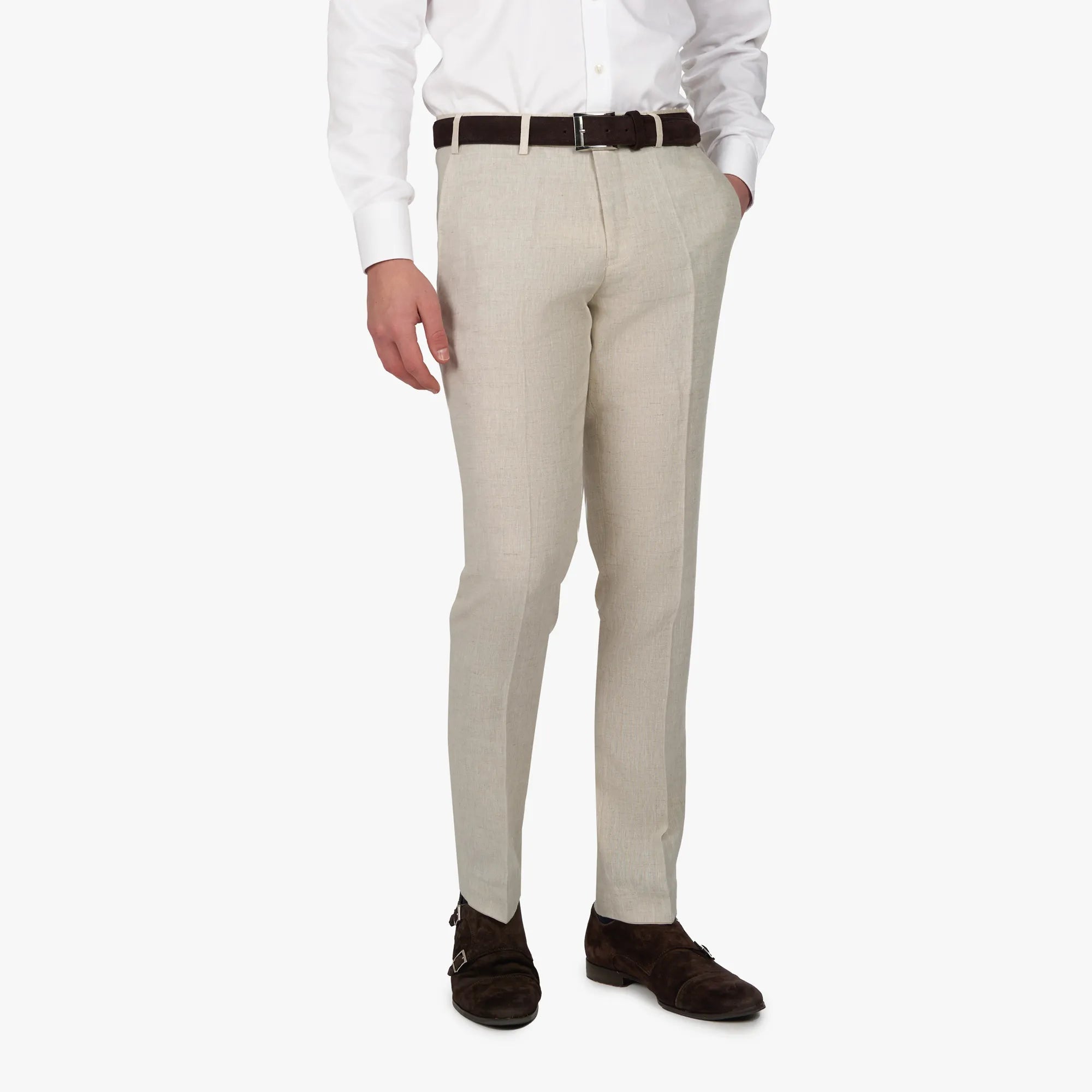 Baukastenhose Rome aus reinem Leinen in beige beige Bild 1