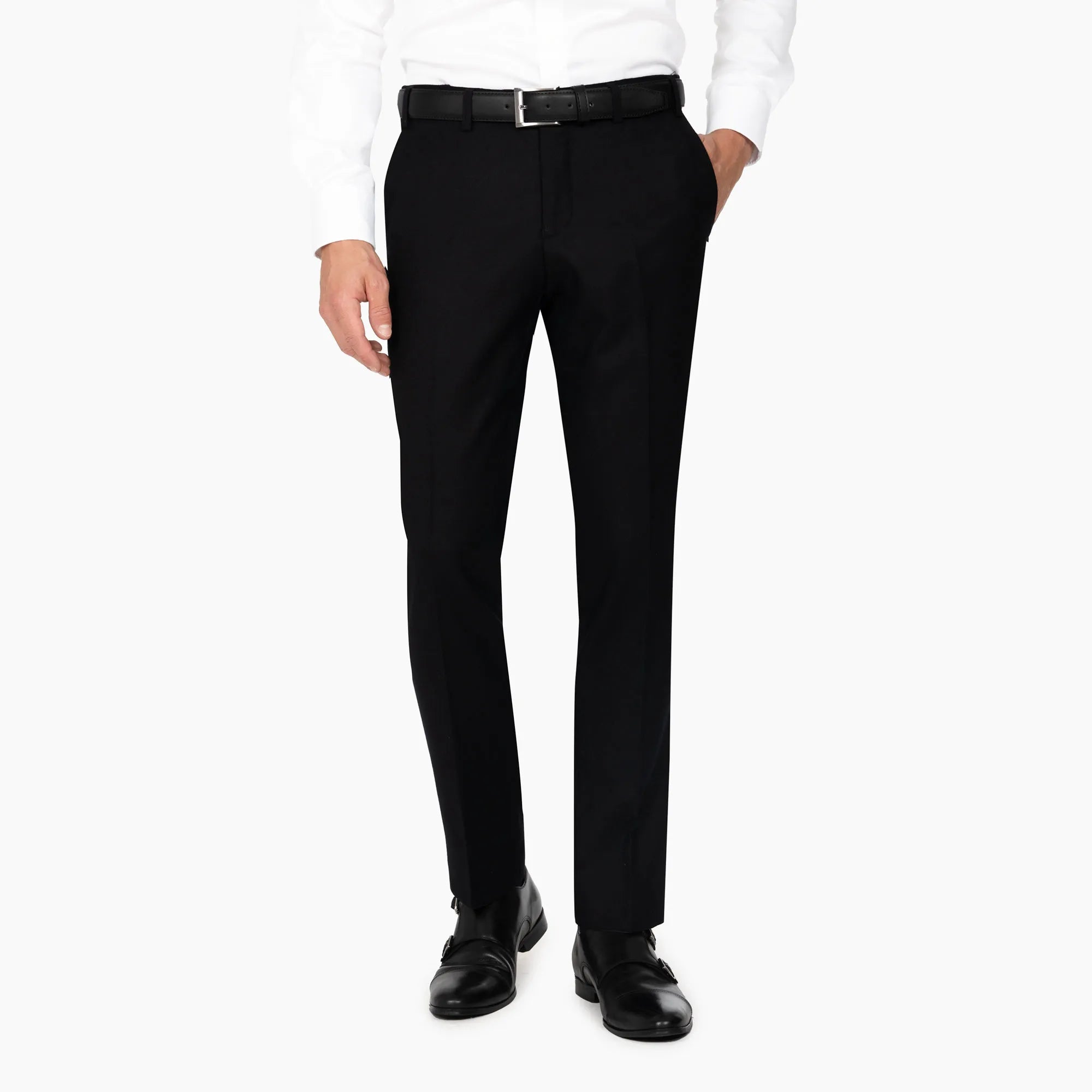 Baukastenhose Siena in Schwarz aus Super 100`s Schurwolle schwarz Bild 1