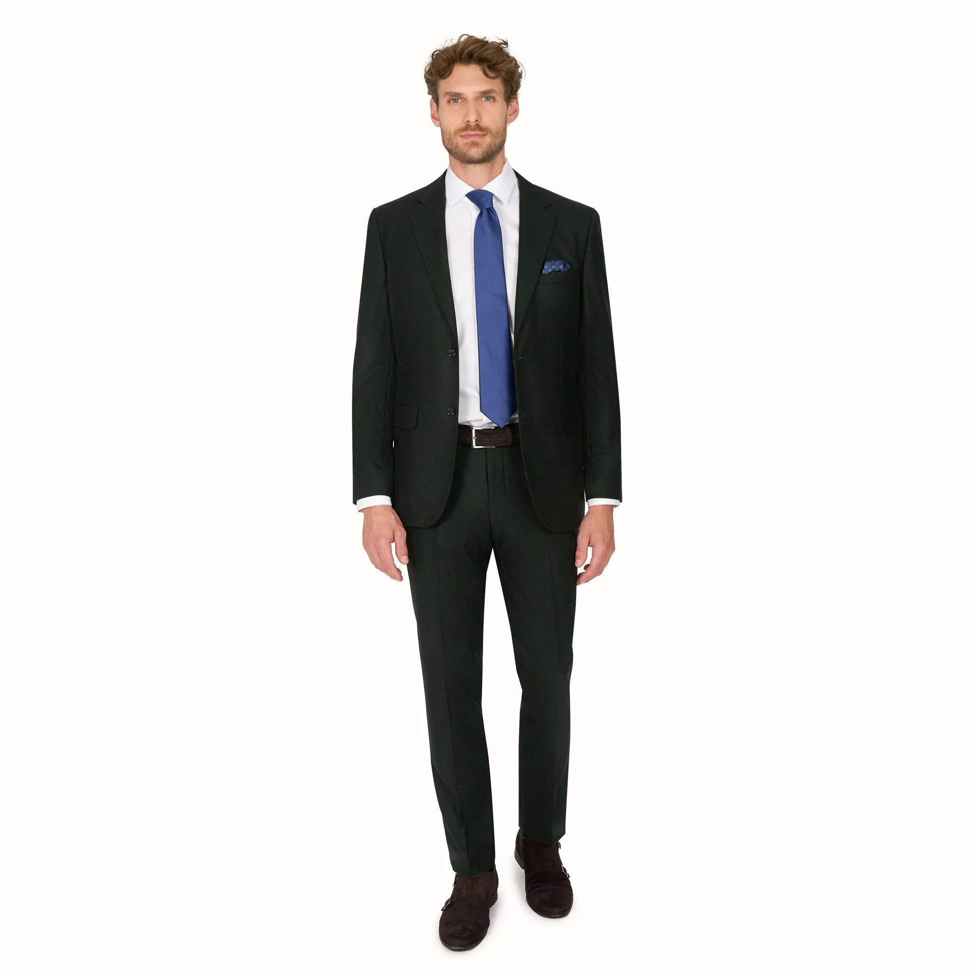 Baukastenhose Siena in Dunkelgrün aus Super 100`s Schurwolle dkl. grün Bild 4