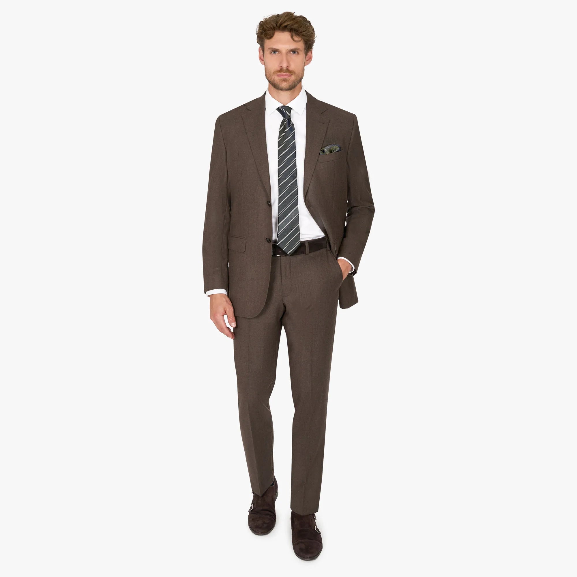 Baukastensakko Prato in Braun aus Super 100`s Schurwolle braun Bild 3