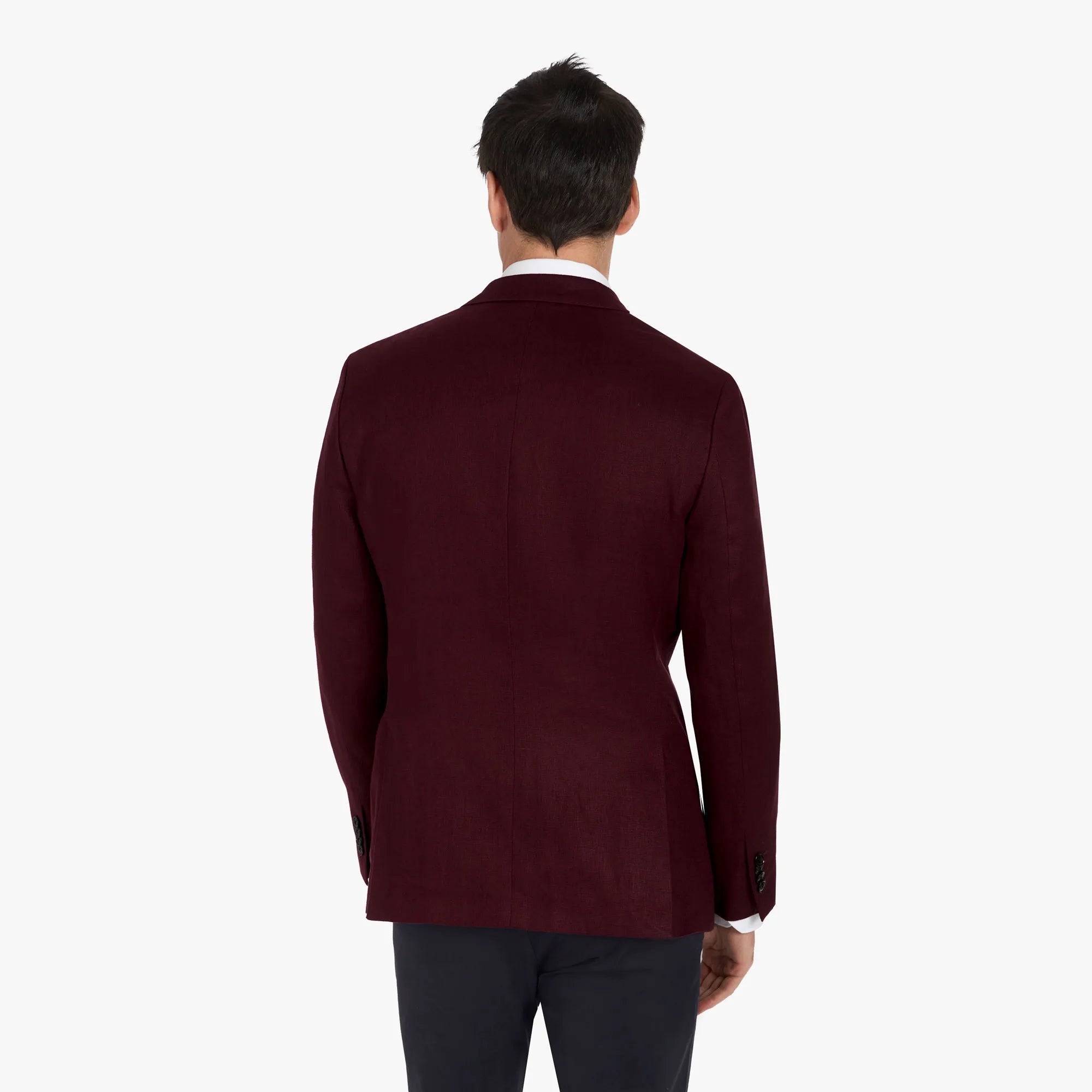 Sakko Genf/IO aus Leinen in Barolo dkl. rot Bild 2