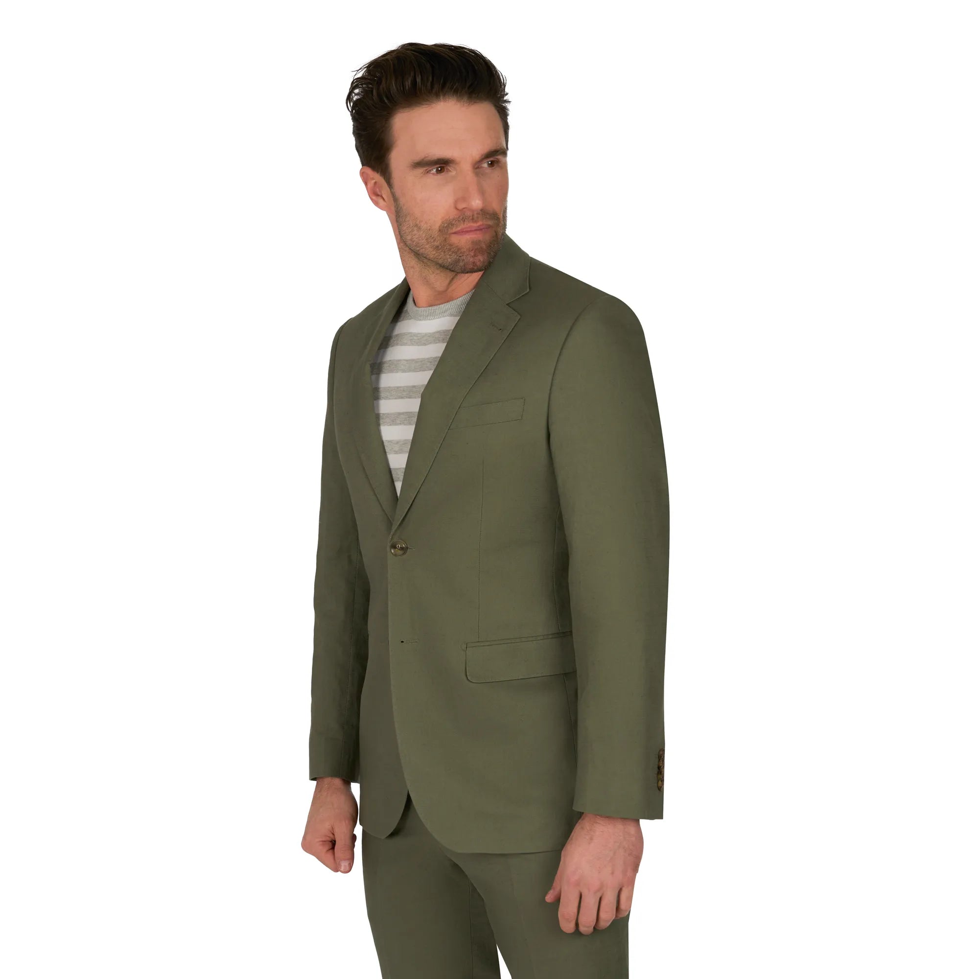 Sakko Prato aus Baumwolle und Leinen in Grün grün Bild 1