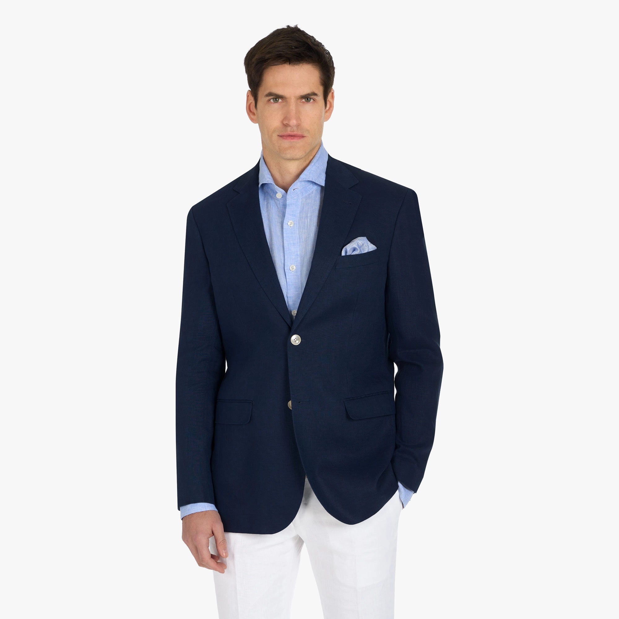 Sakko Prato aus Leinen in Marineblau blau Bild 1