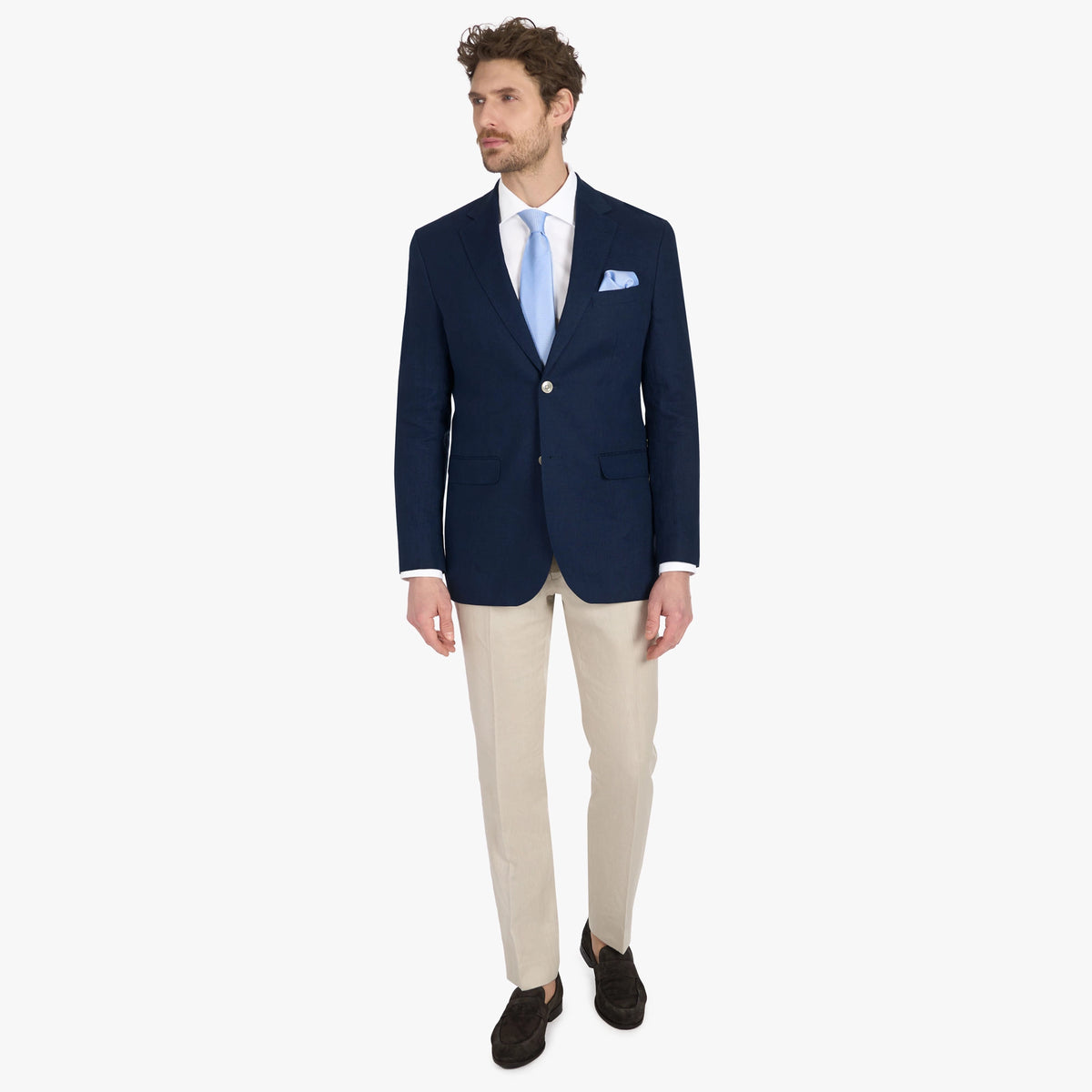 Sakko Prato aus Leinen in Marineblau blau Bild 5