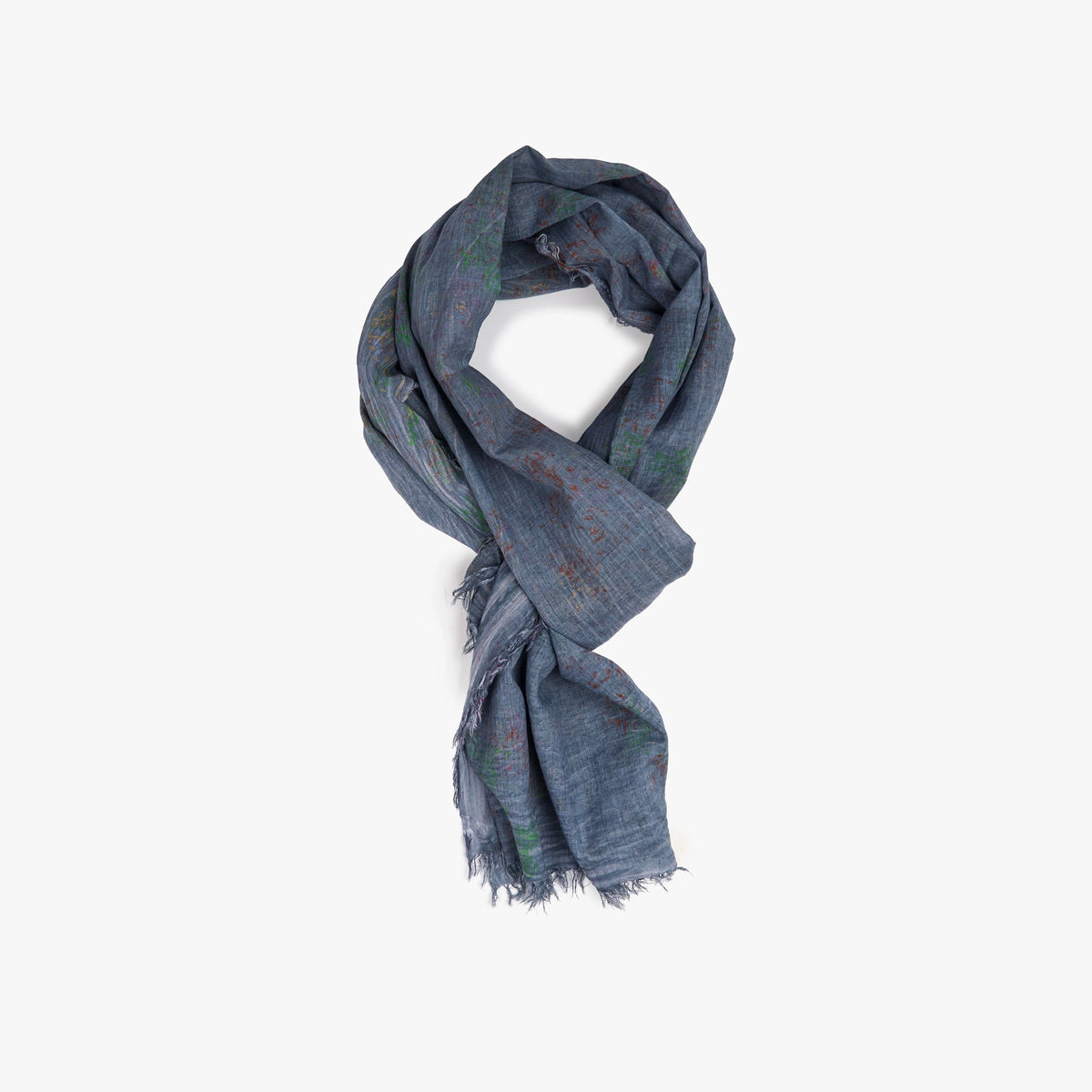 Schal in Blau mit bunten Akzenten  Bild 1