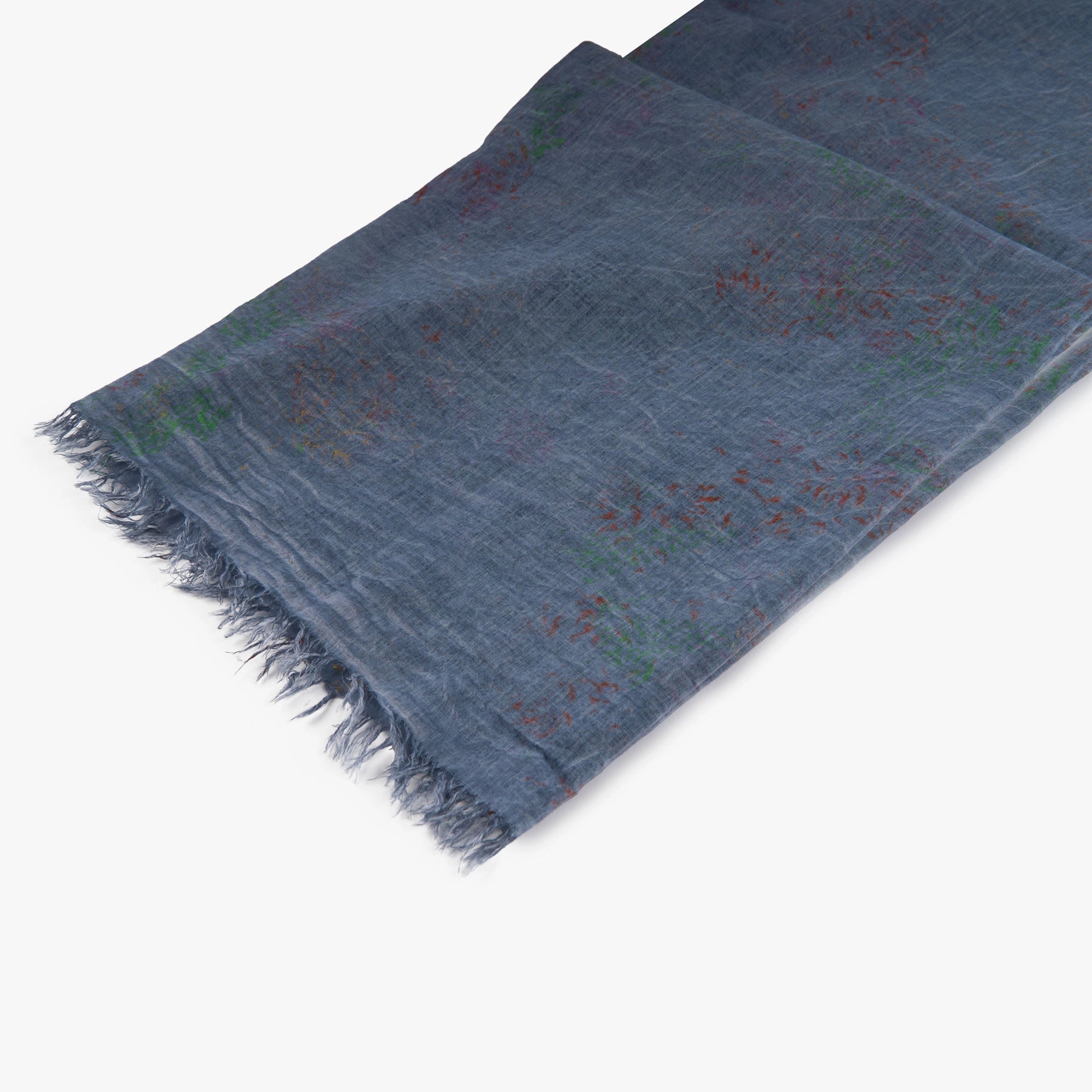 Schal in Blau mit bunten Akzenten  Bild 2