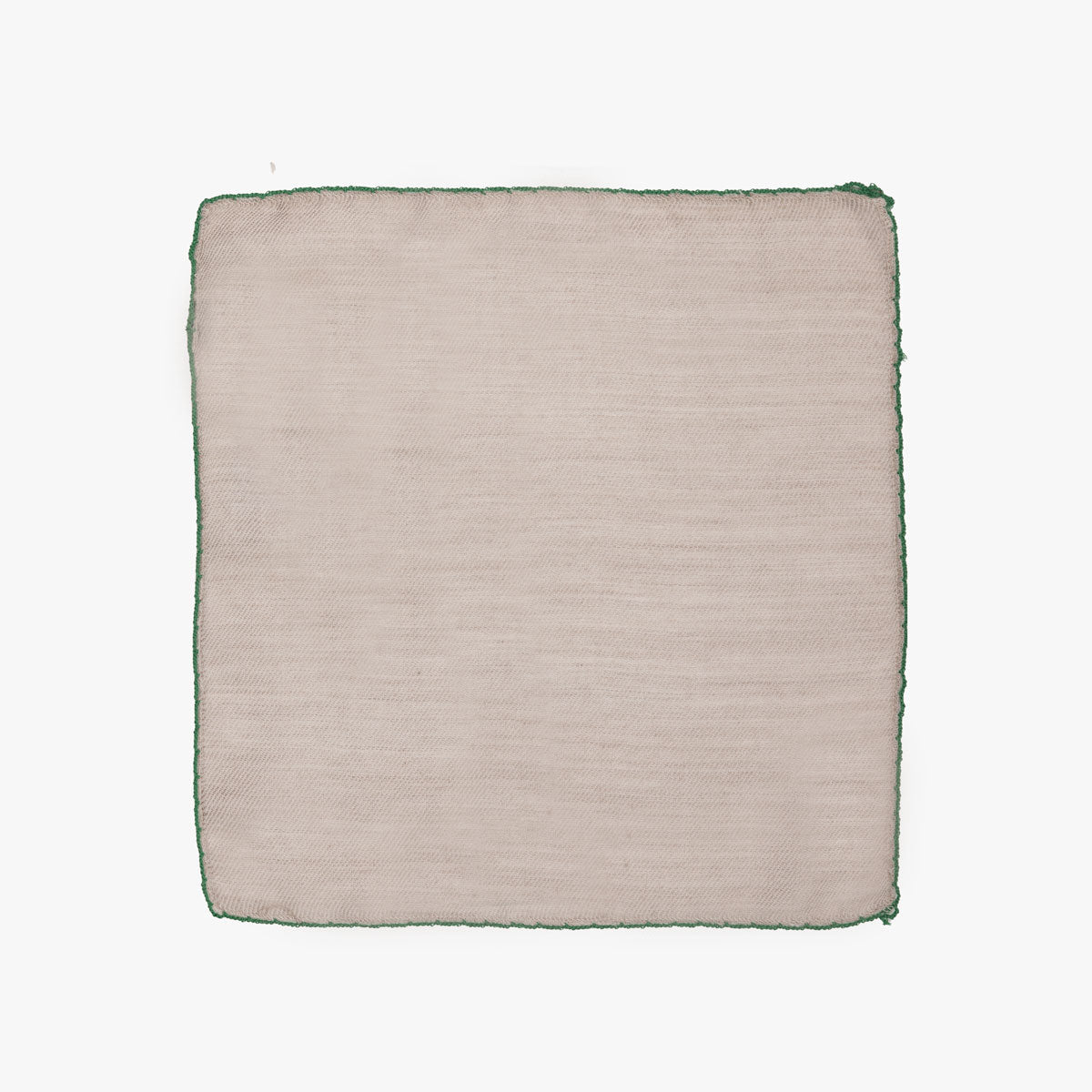 Einstecktuch aus Wolle und Seide in Beige mit grünem Rand grün Bild 2