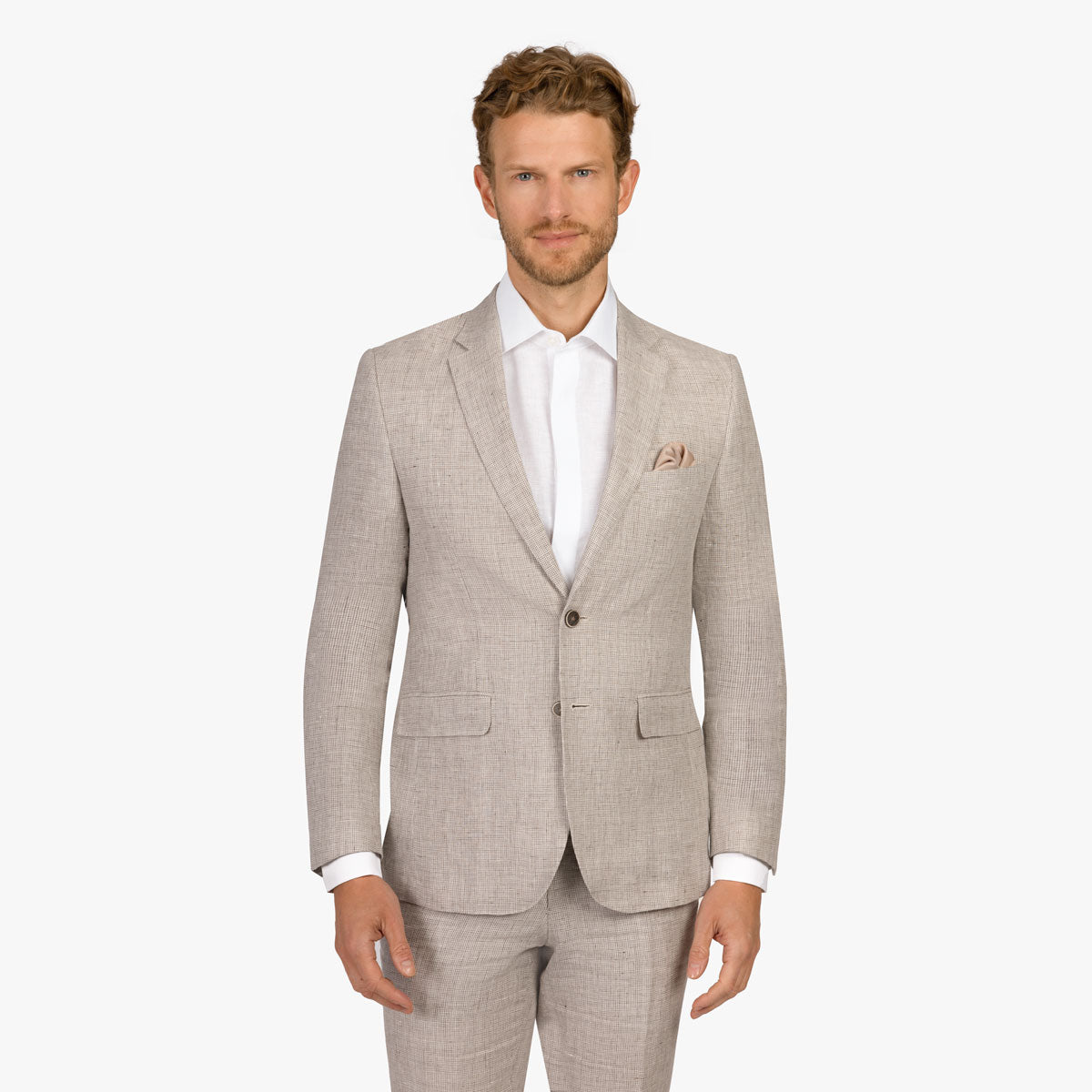 Anzug Pesaro mit feinem Hahnentrittmuster in beige beige/gemustert Bild 2