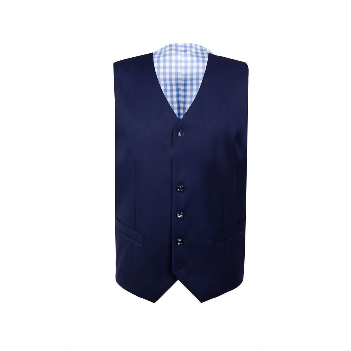 Slim Fit Baukastenweste mit Karo-Rücken in blau blau Bild 3