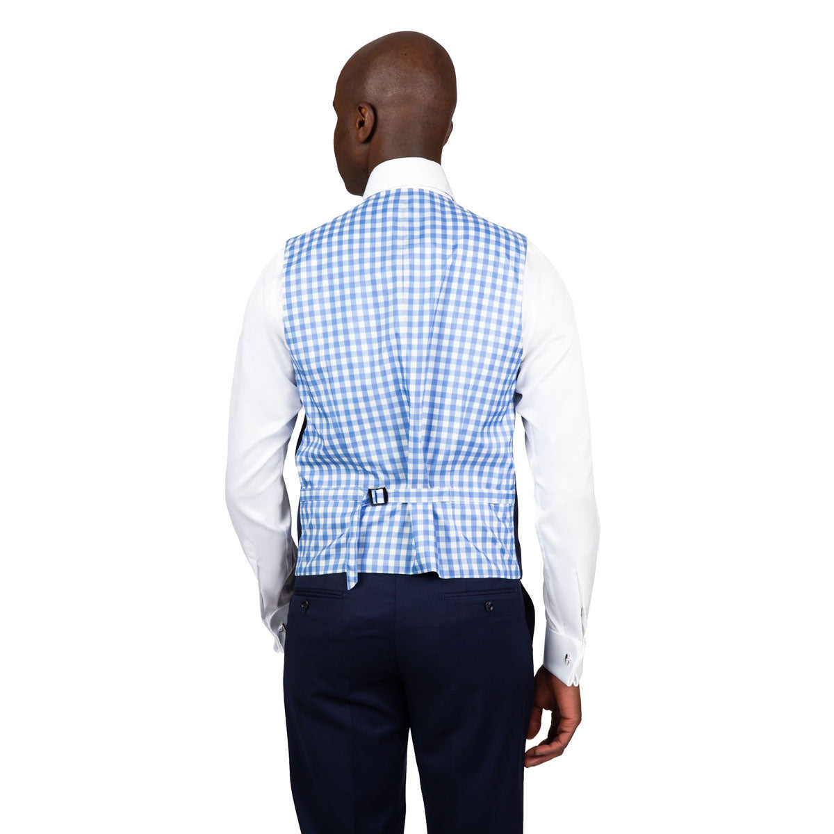 Slim Fit Baukastenweste mit Karo-Rücken in blau blau Bild 6