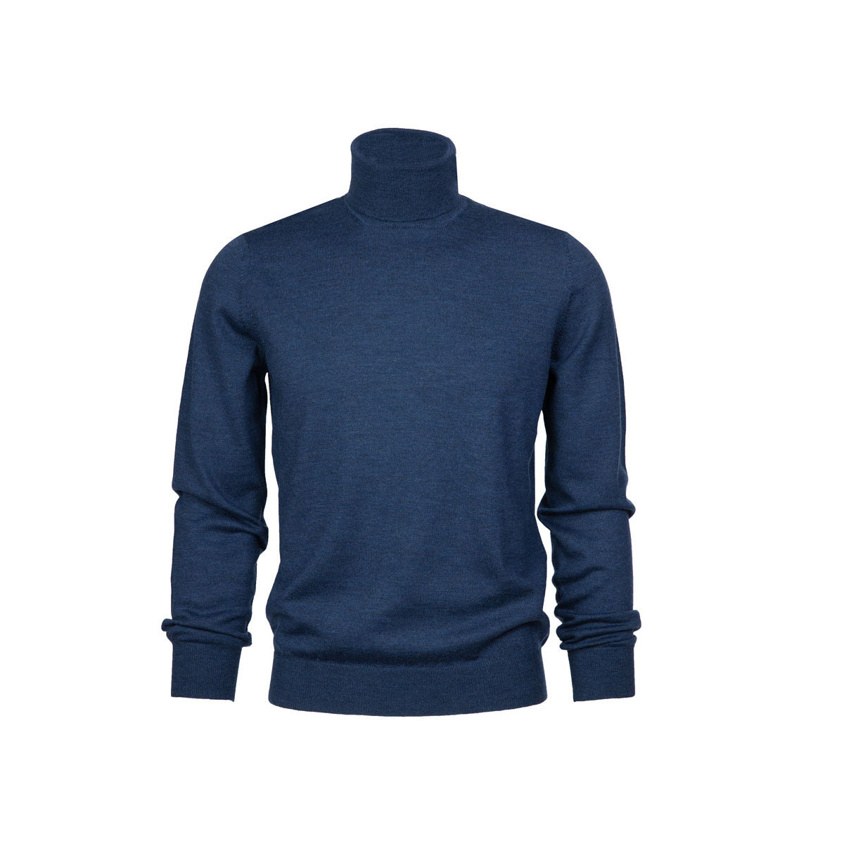 Rollkragenpullover aus Merino-Feinstrick in blau meliert jeans - 597 Bild 4