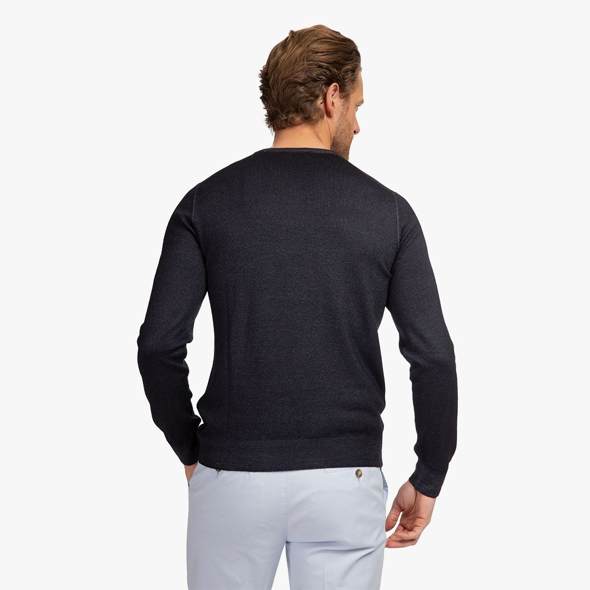 Rundhalspullover aus Merino-Feinstrick in vintage anthrazit antra - 914 Bild 4