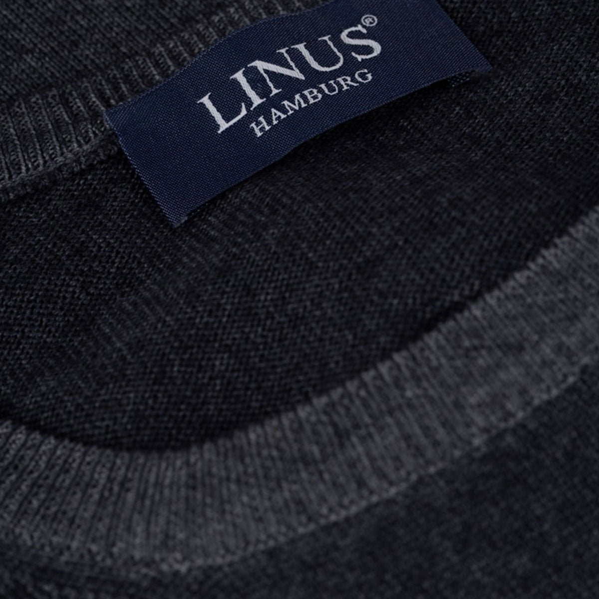 Rundhalspullover aus Merino-Feinstrick in vintage dunkelblau blaugrau - 989 Bild 2