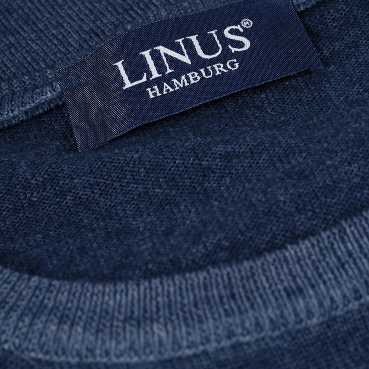 Rundhalspullover Merino-Feinstrick in vintage blau jeans - 706 Bild 2