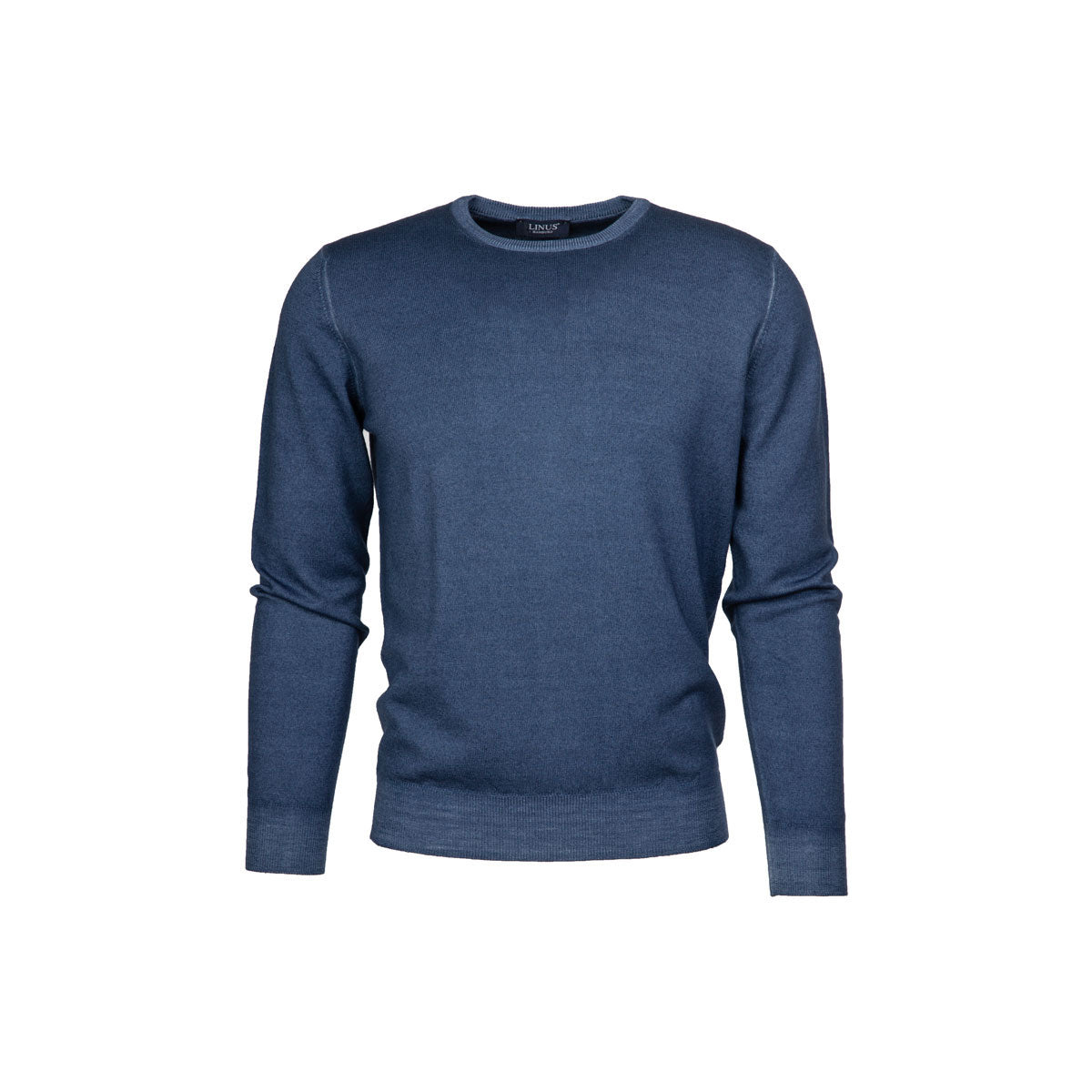 Rundhalspullover Merino-Feinstrick in vintage blau jeans - 706 Bild 4