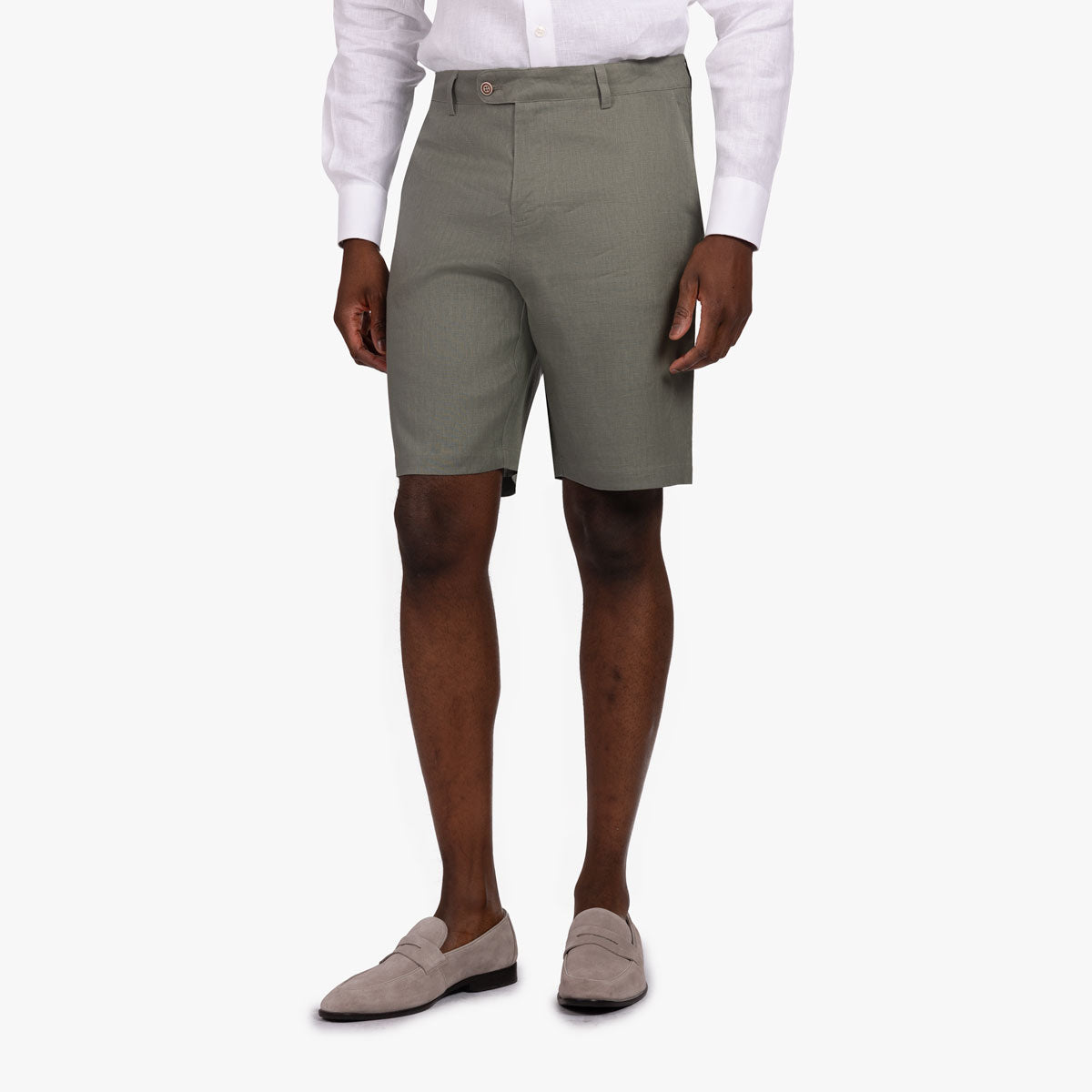 Bermuda aus reinem Leinen in grün grün Bild 1