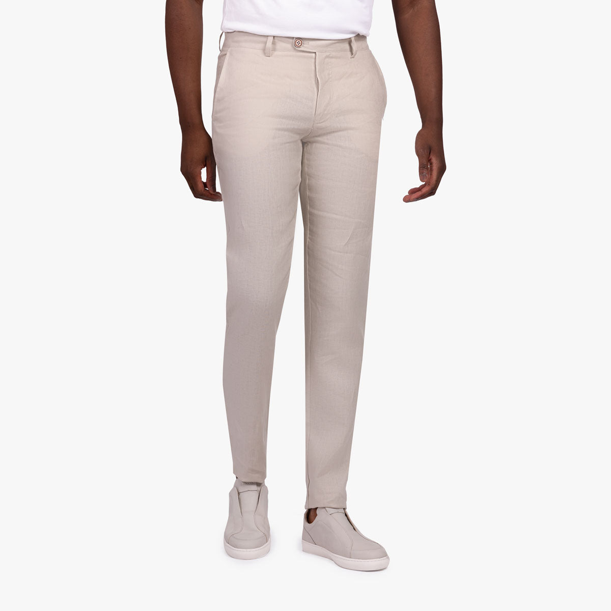 Chino aus reinem Leinen in beige beige Bild 1