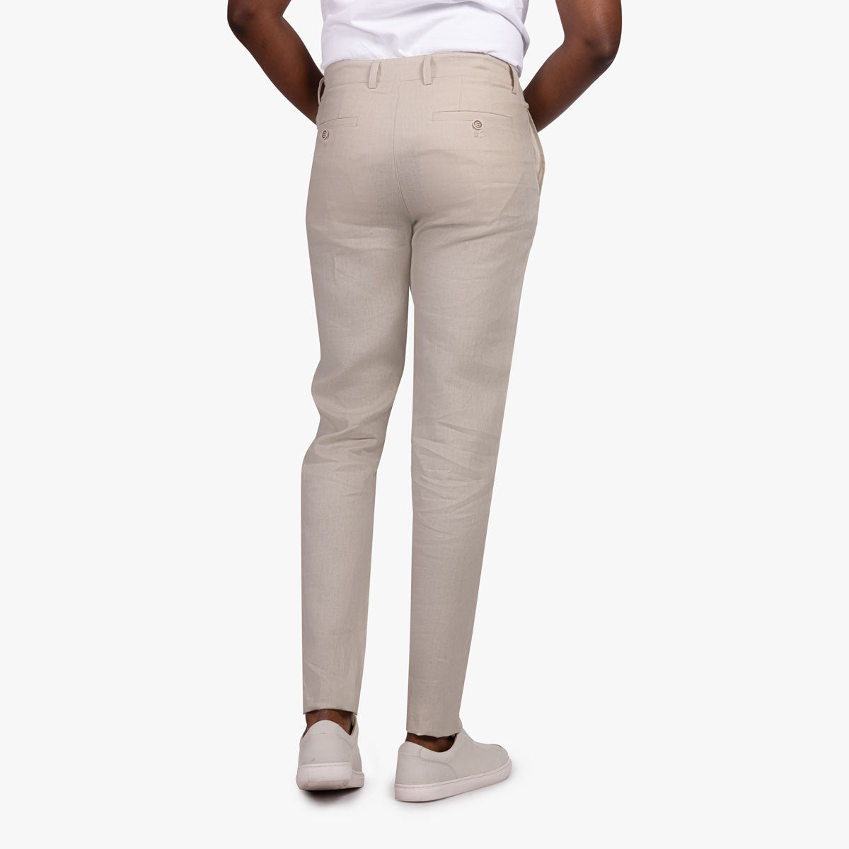 Chino aus reinem Leinen in beige beige Bild 2