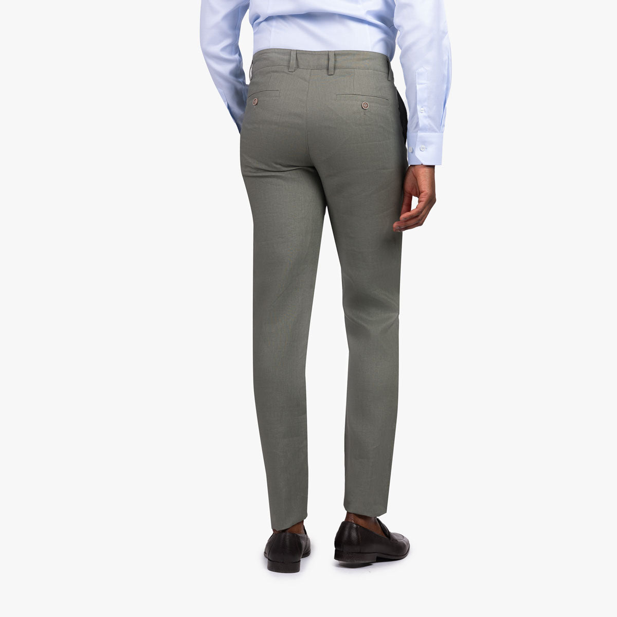 Chino aus reinem Leinen in grün grün Bild 2