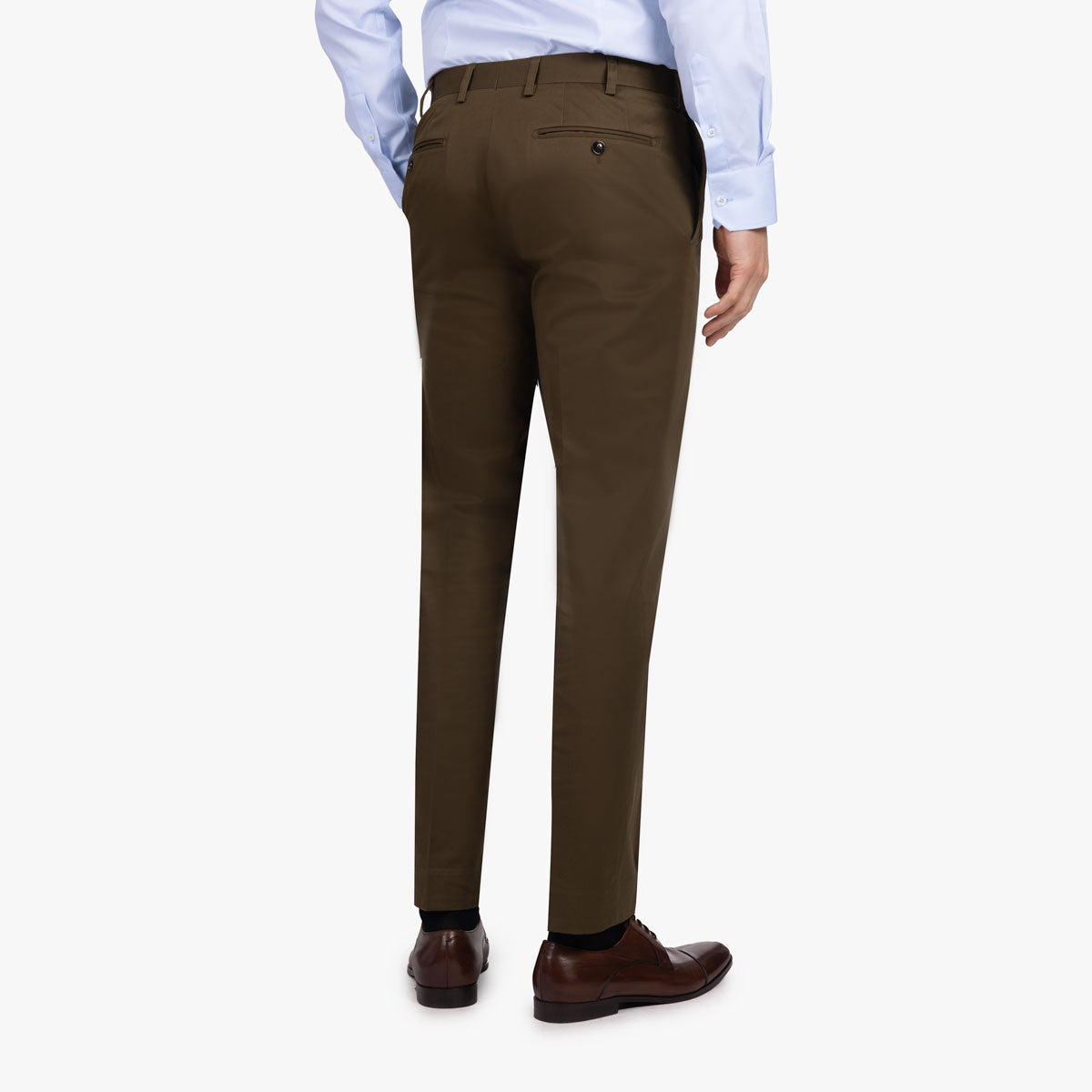 Chino aus Baumwolle und Elasthan in olivgrün olive Bild 2