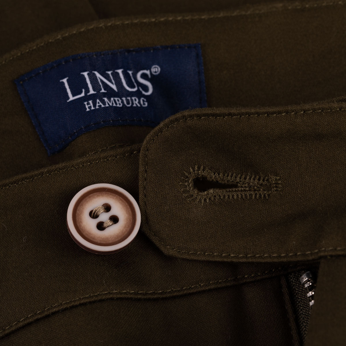 Chino aus Baumwolle und Elasthan in olivgrün olive Bild 3