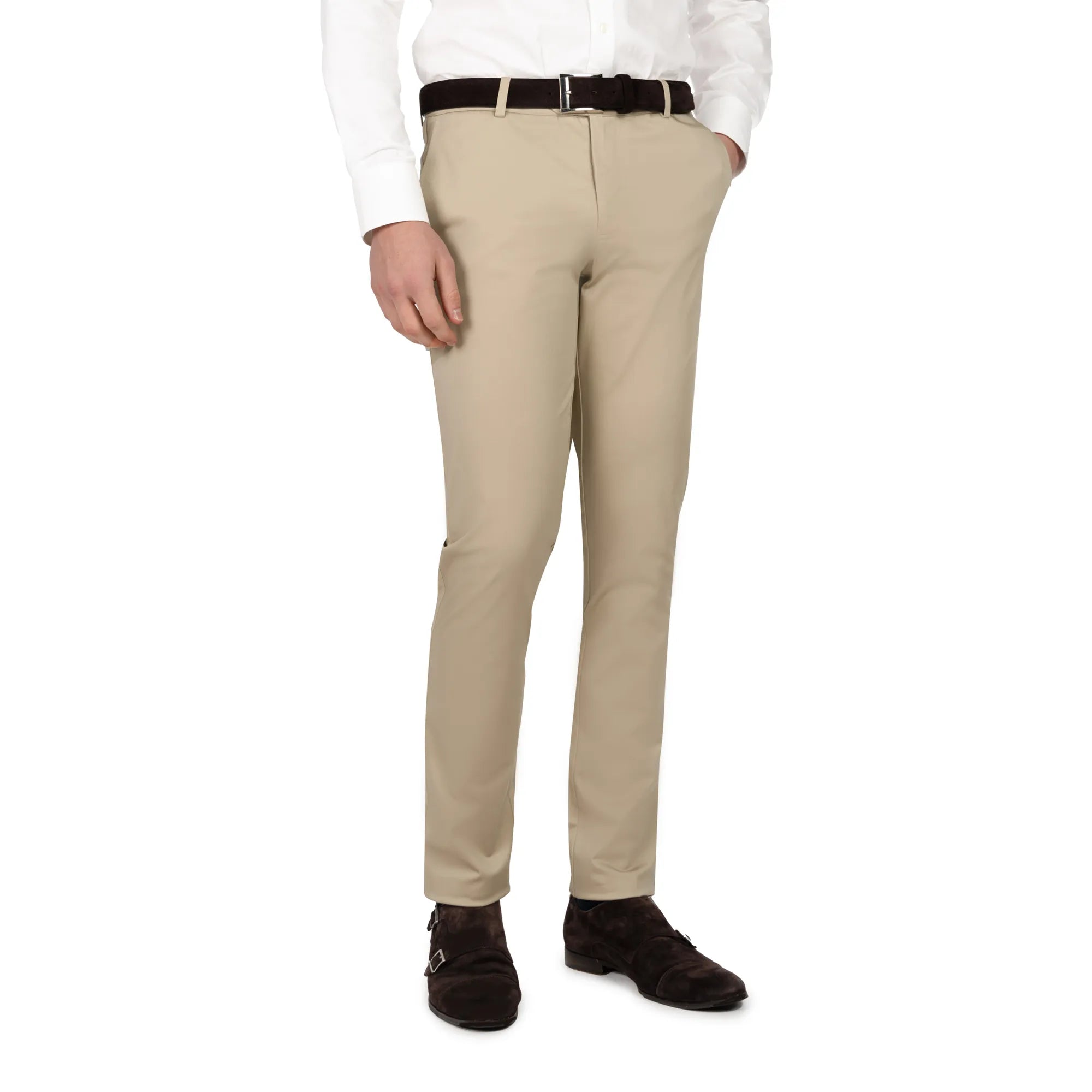 Chino aus Baumwolle und Elasthan in mittelbeige mittelbeige Bild 1