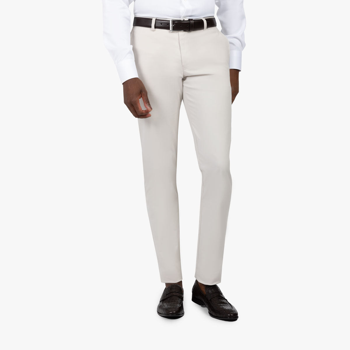 Chinohose aus Baumwolle & Elasthan in hellgrau light beige Bild 1