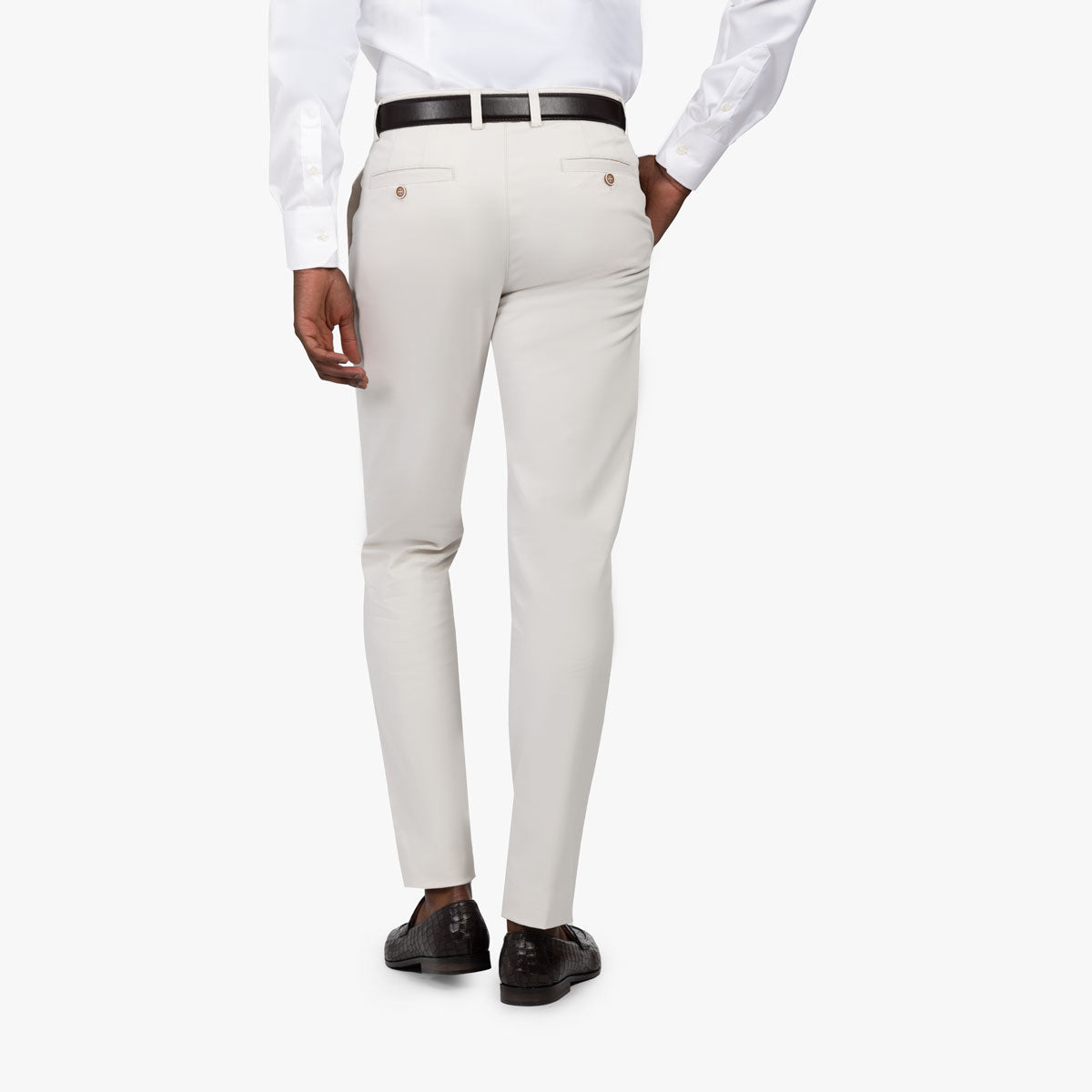 Chinohose aus Baumwolle & Elasthan in hellgrau light beige Bild 2